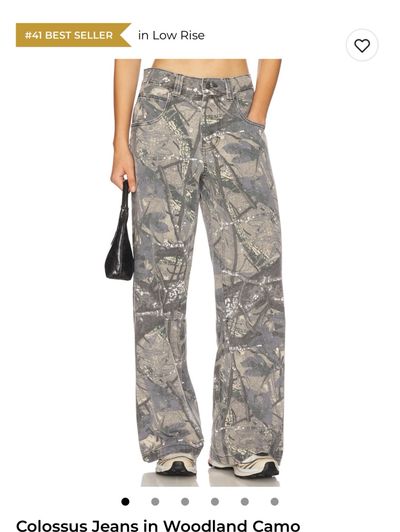 Jaded London Colossus Woodland Camo Low Rise Jeans by Jaded London