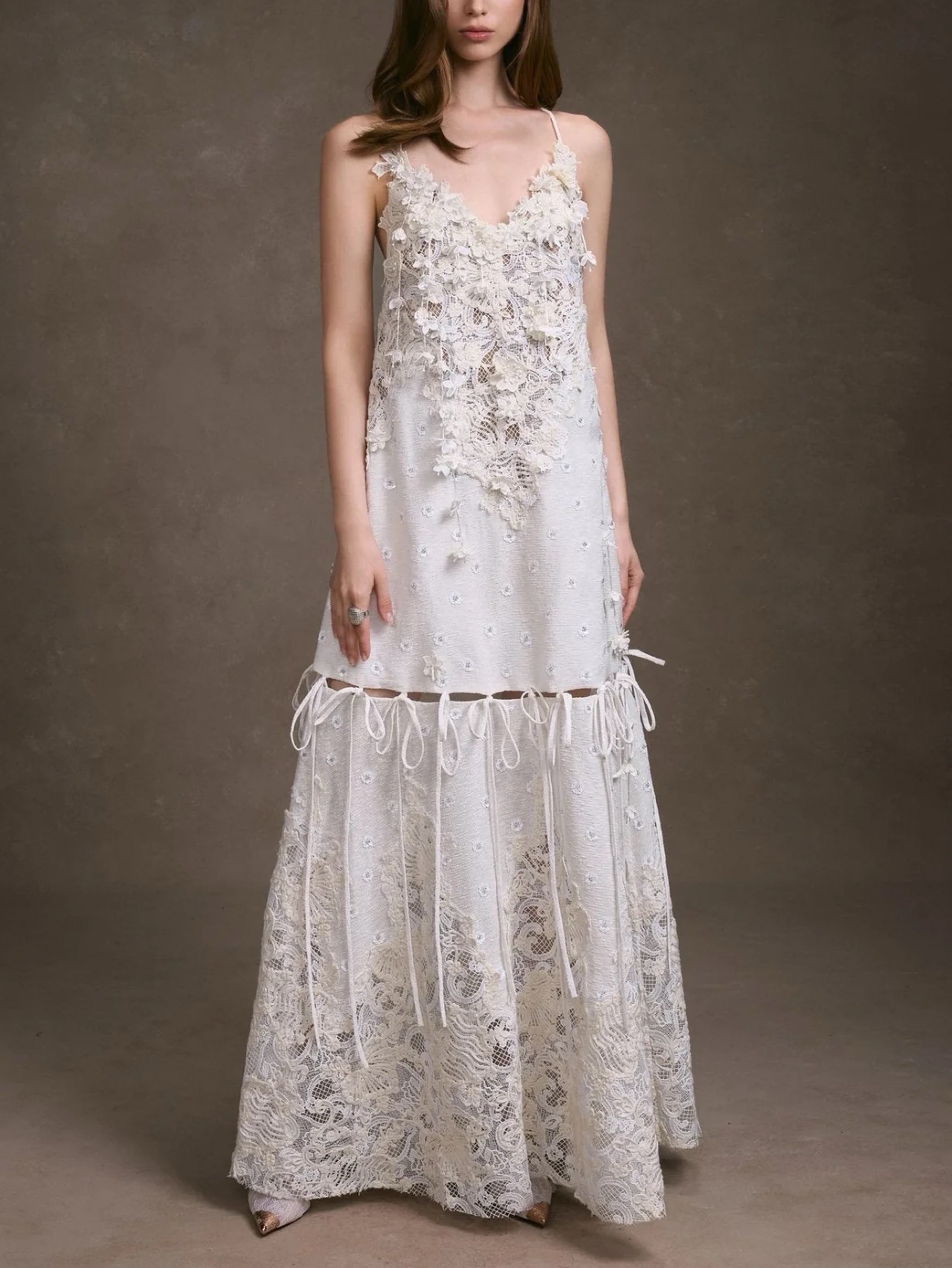 Detachable White Floral Dress