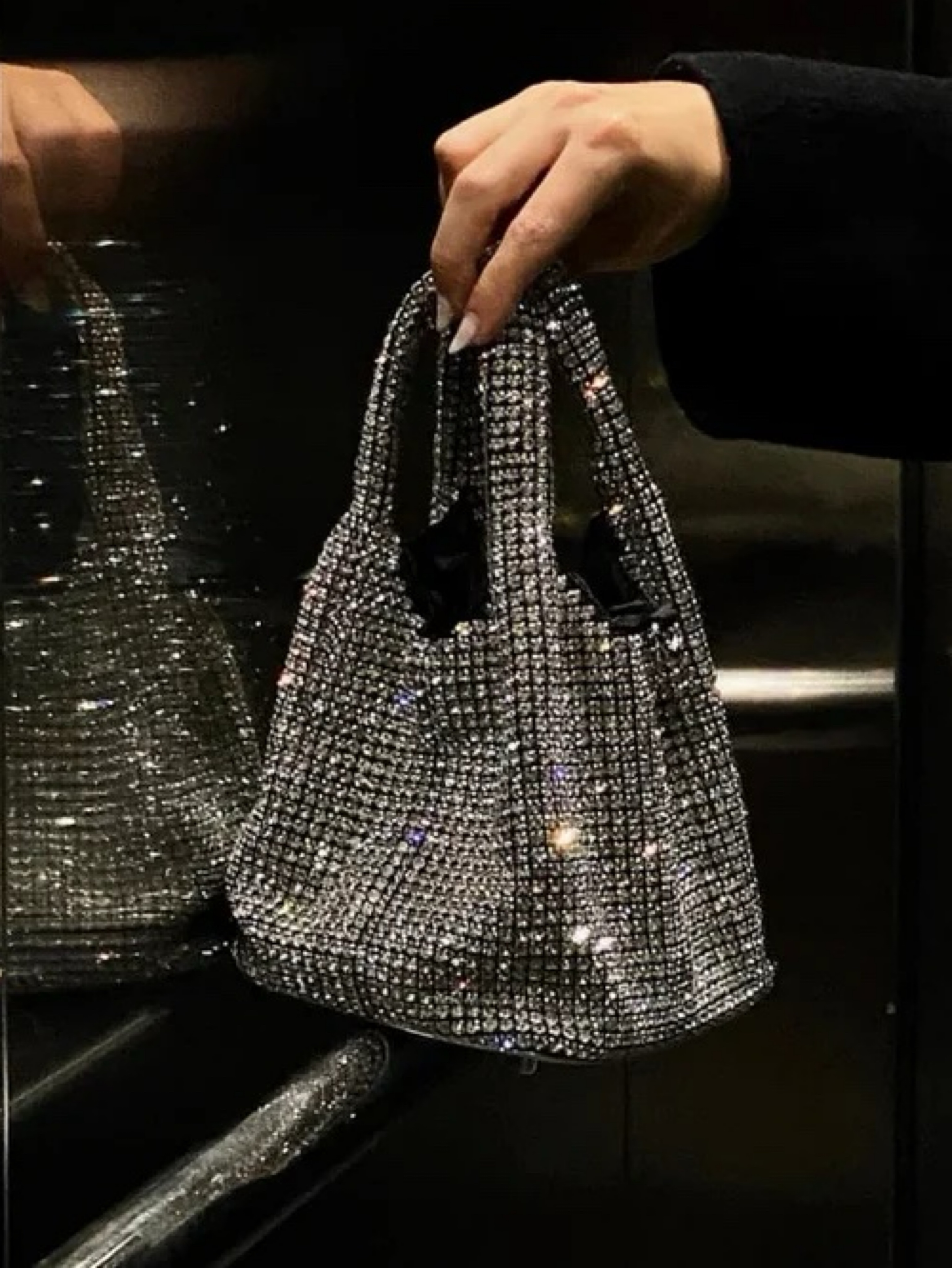 Giarite Sparkly Silver Crystal Bag