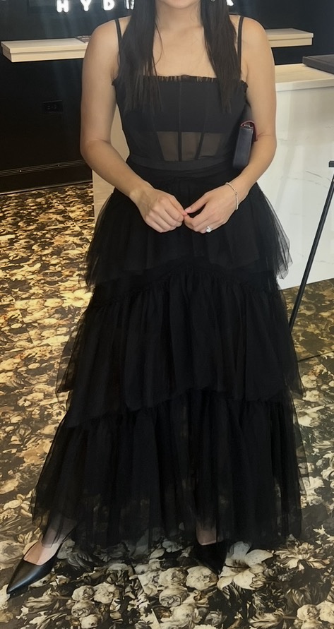 Black Tulle Tiered Maxi Dress by Betsy & Adam - Pickle Black Tulle Tiered Maxi Dress by Betsy & Adam - Pickle