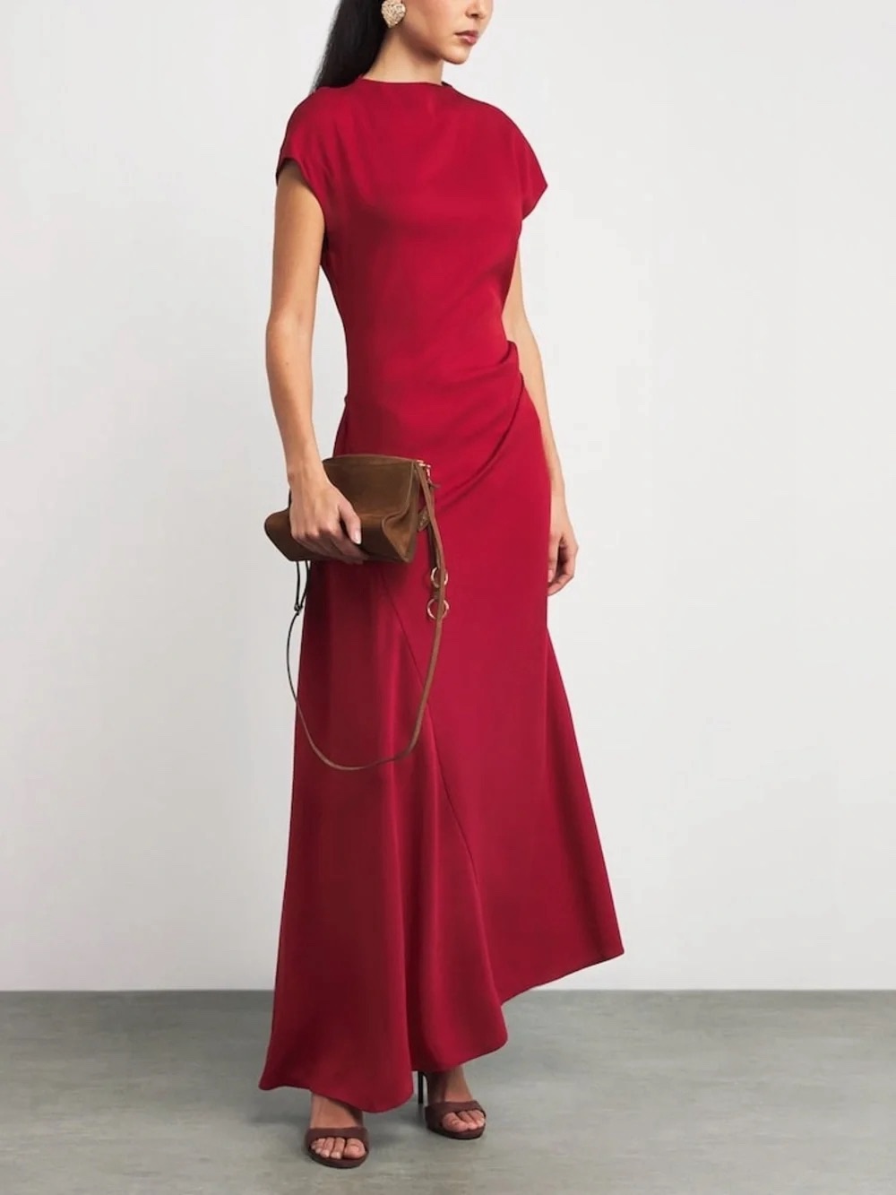 STAUD Zaya Crepe Cap-Sleeve Maxi Dress NWT size 4