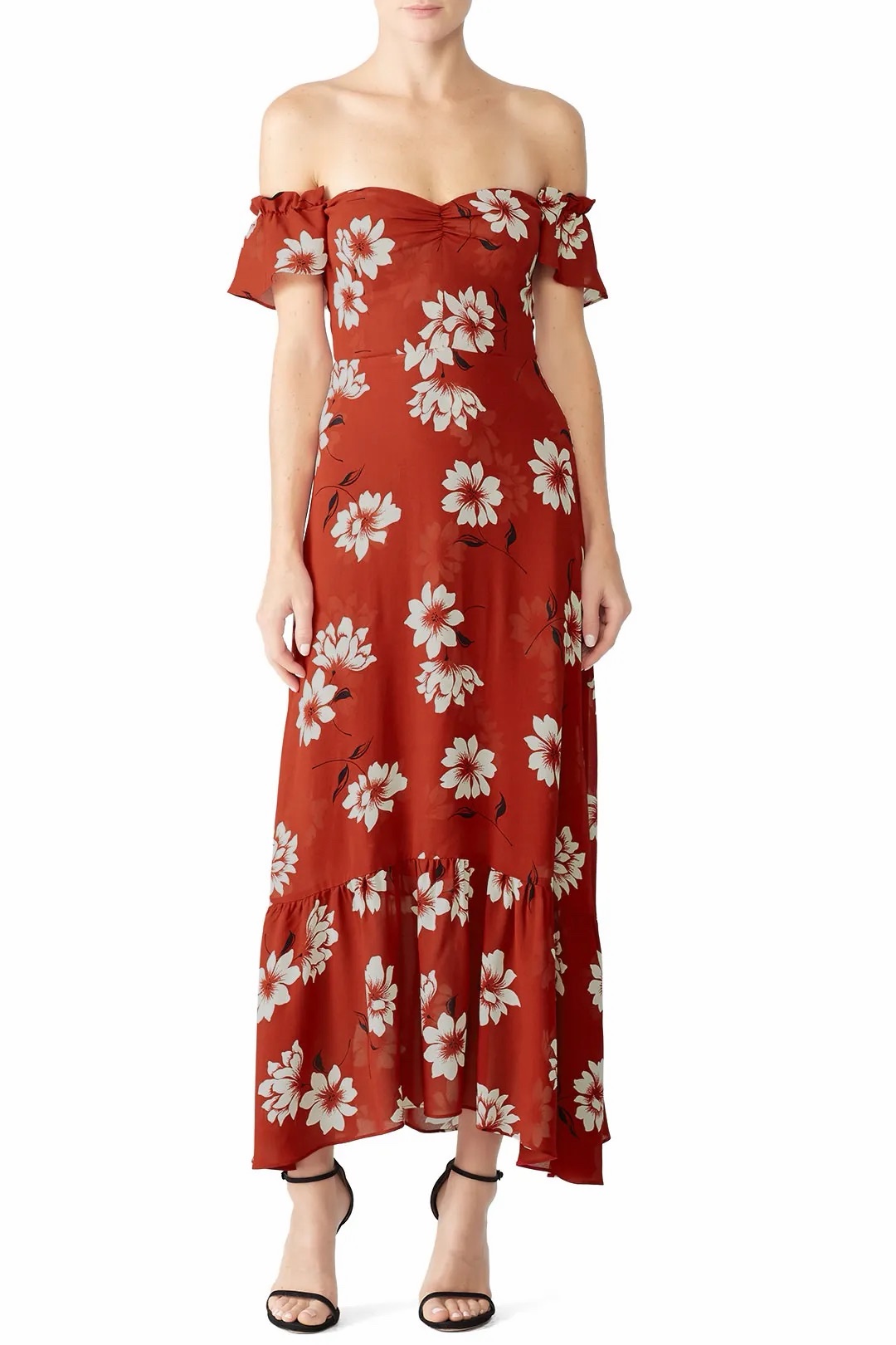 Reformation Butterfly dress in red flowers size 4