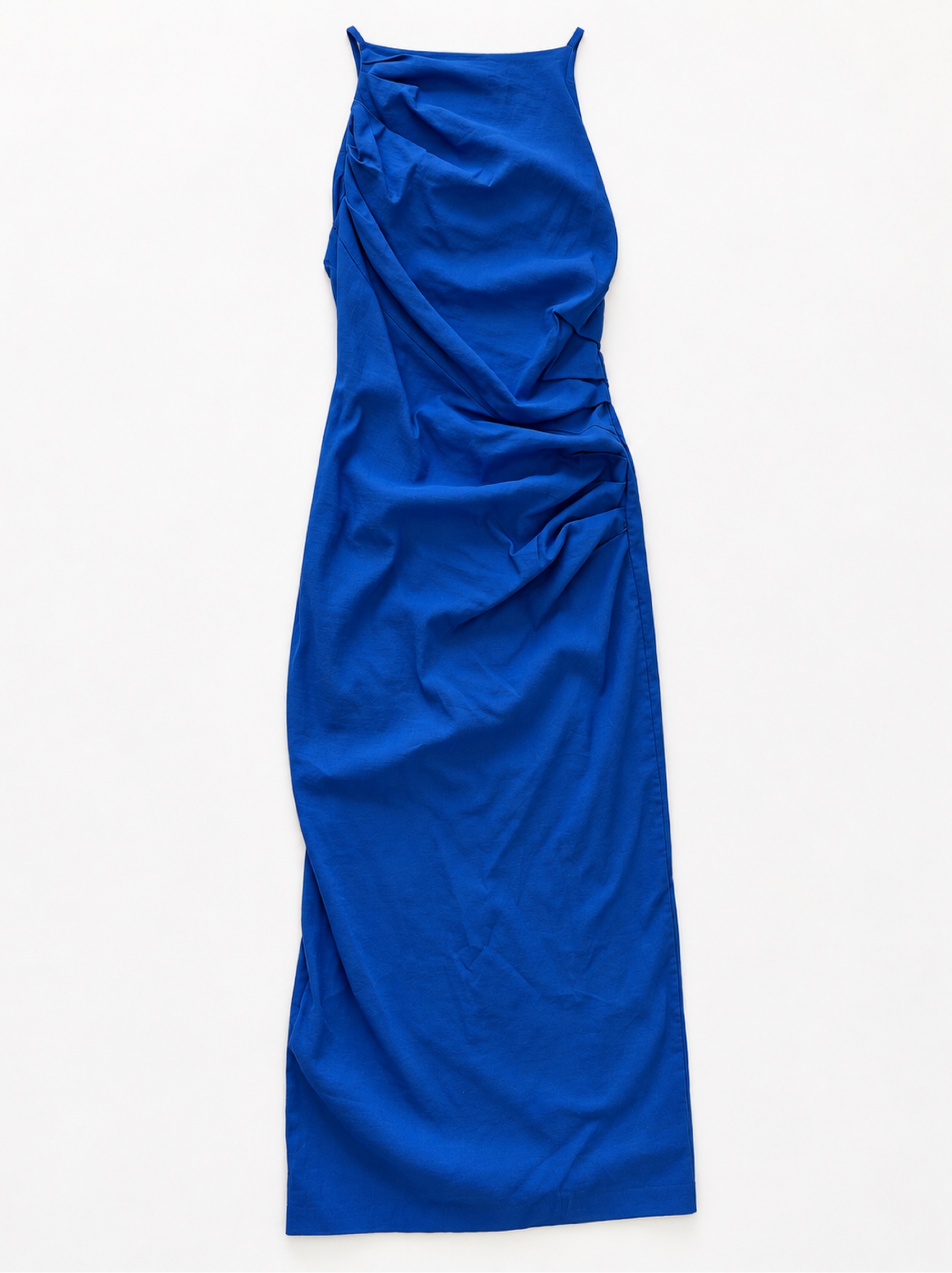 Zara Royal Blue Taffeta Halter Gown by Zara