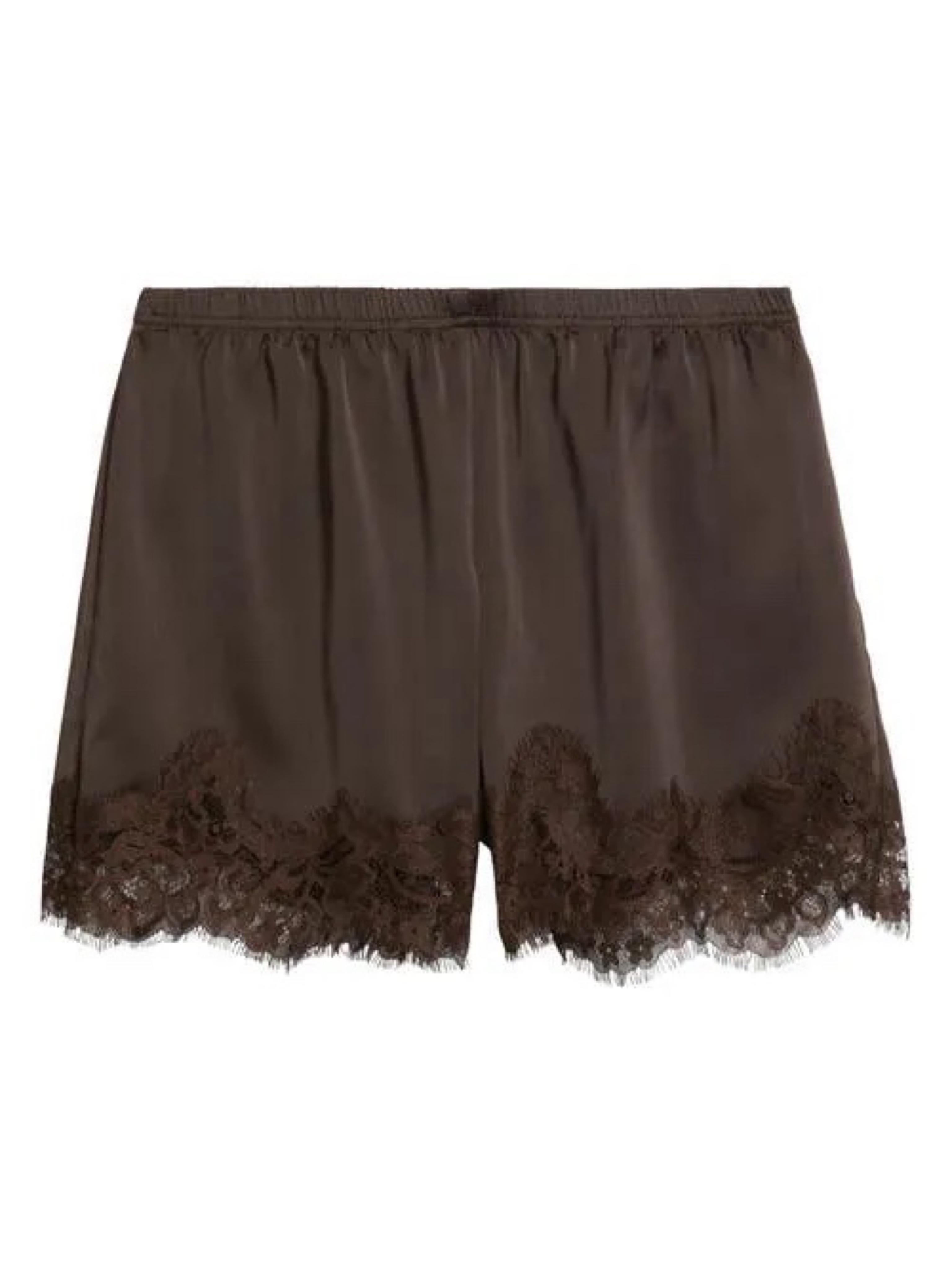 Brown lace shorts by Open Edit | Pickle