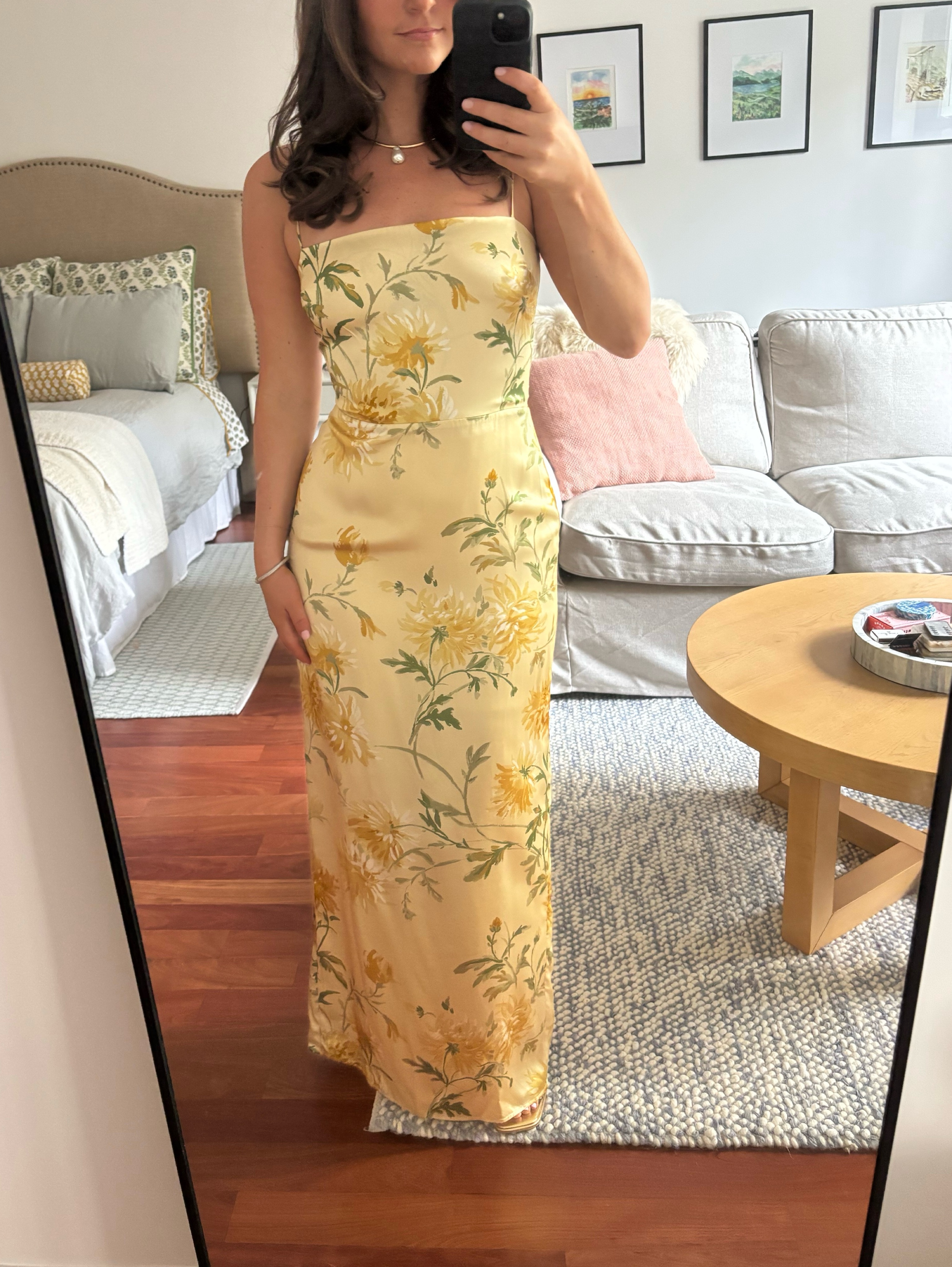 Yellow floral reformation dress