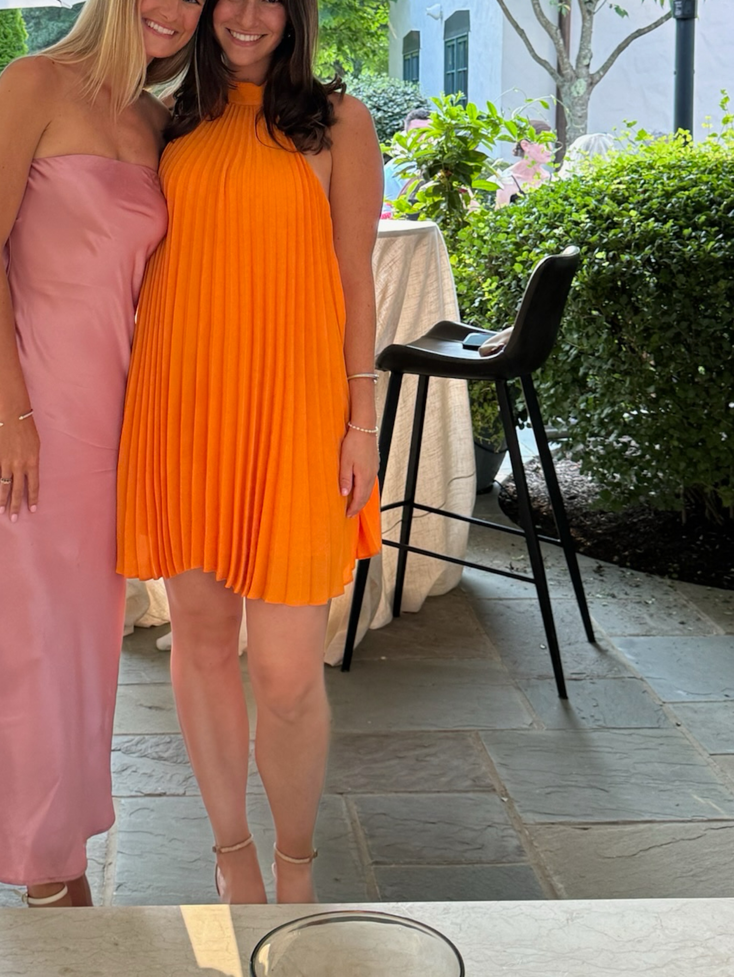 alice and olivia orange dress Alice + Olivia Montana V-neck Slip Dress with Train in Tangerine