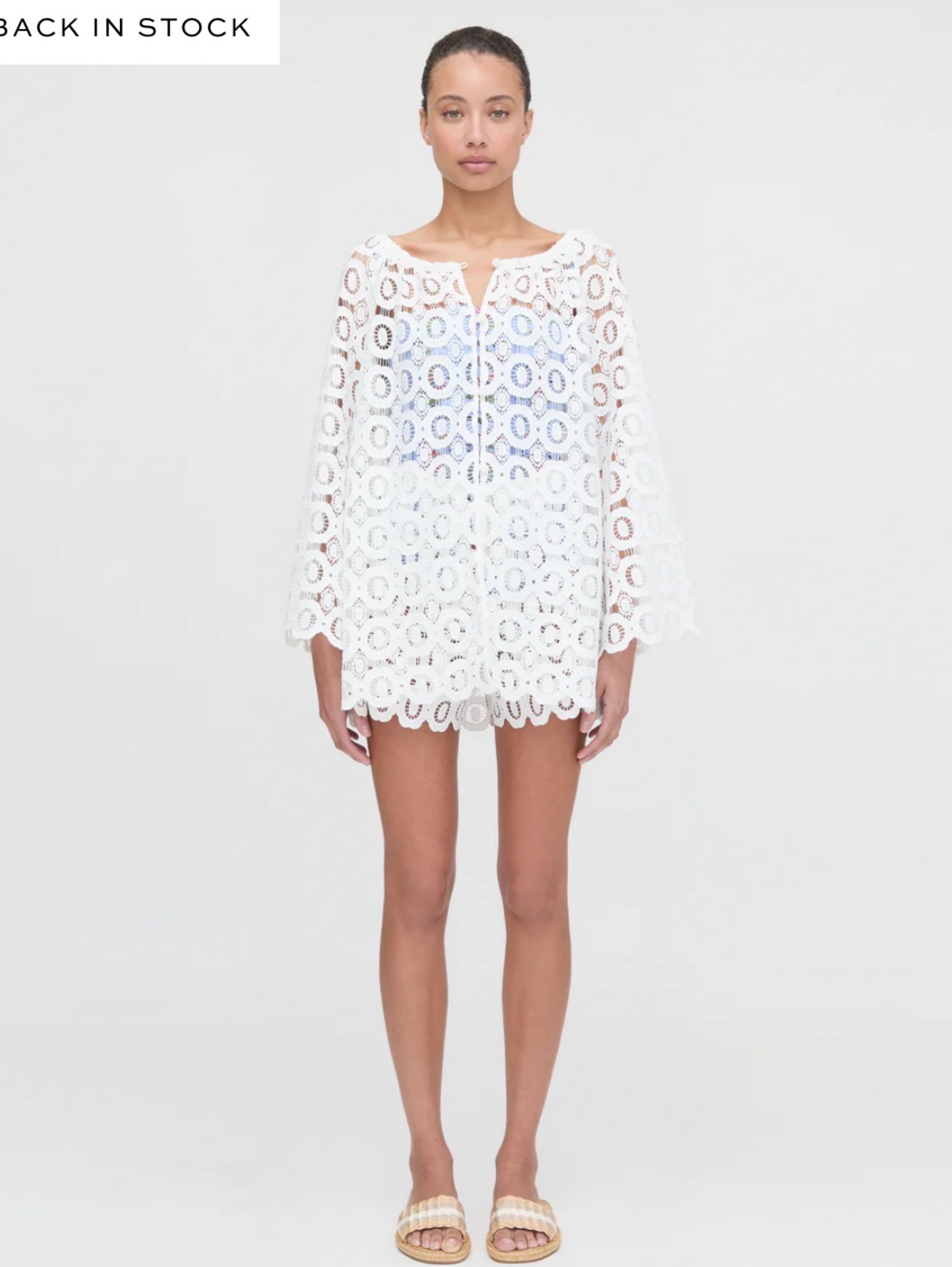 hill house crochet dress julessfoxx wears the Eliza Dress in White Daisy Crochet
