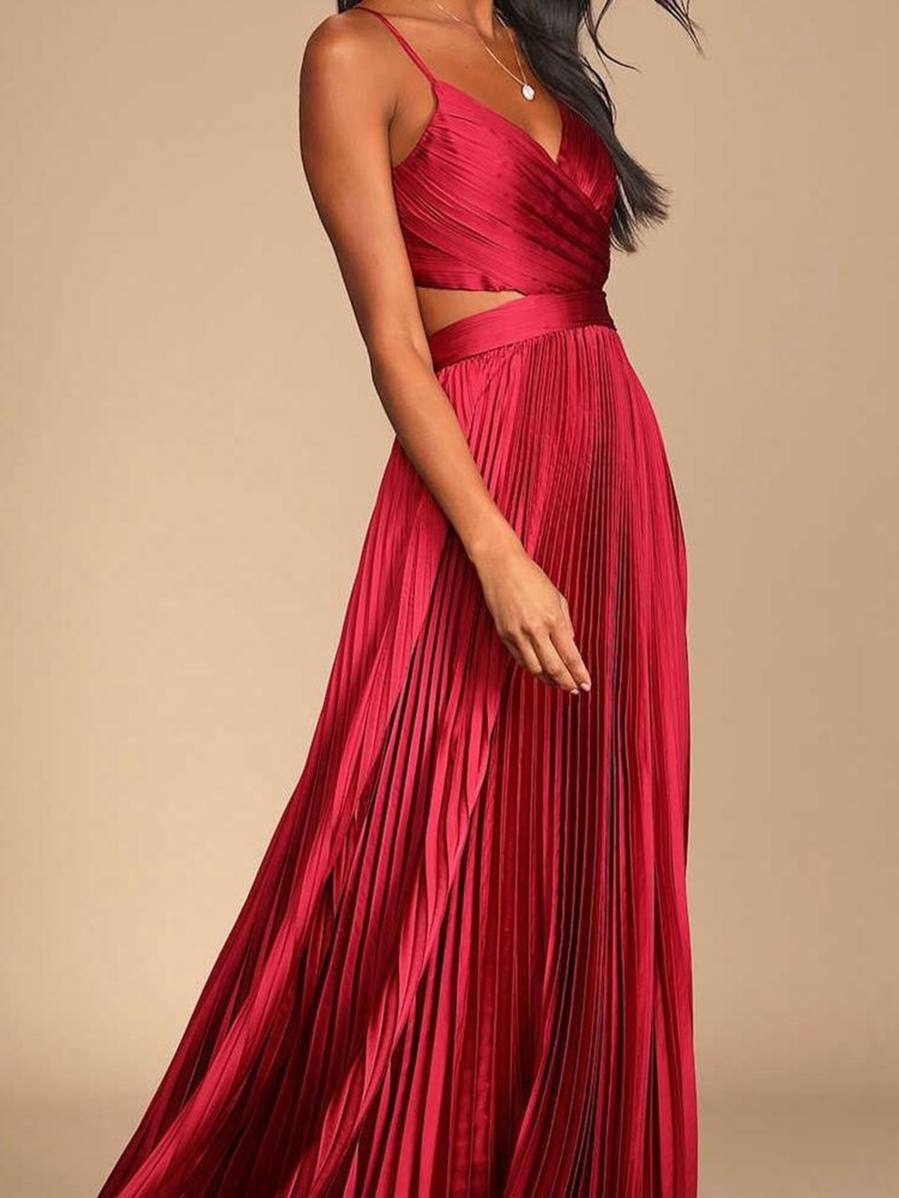 lulus cutout maxi dress Lulus Mulholland Cutout Plisse Ruffle Maxi Prom Dress, Womens, M, Lavender