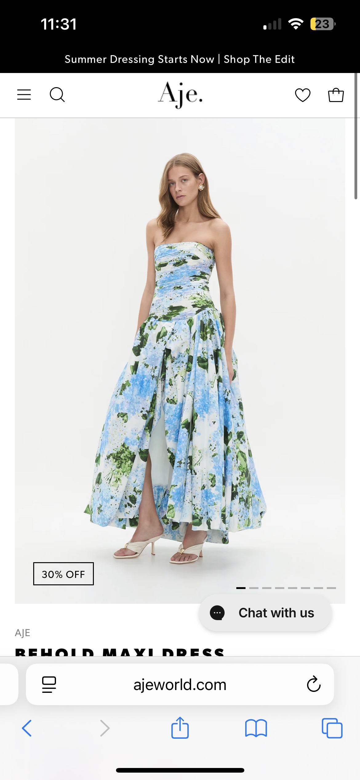 aje blue and white bubble dress Aje Violette Bubble Hem Maxi Dress Lavenders Of Provence Print Size 6