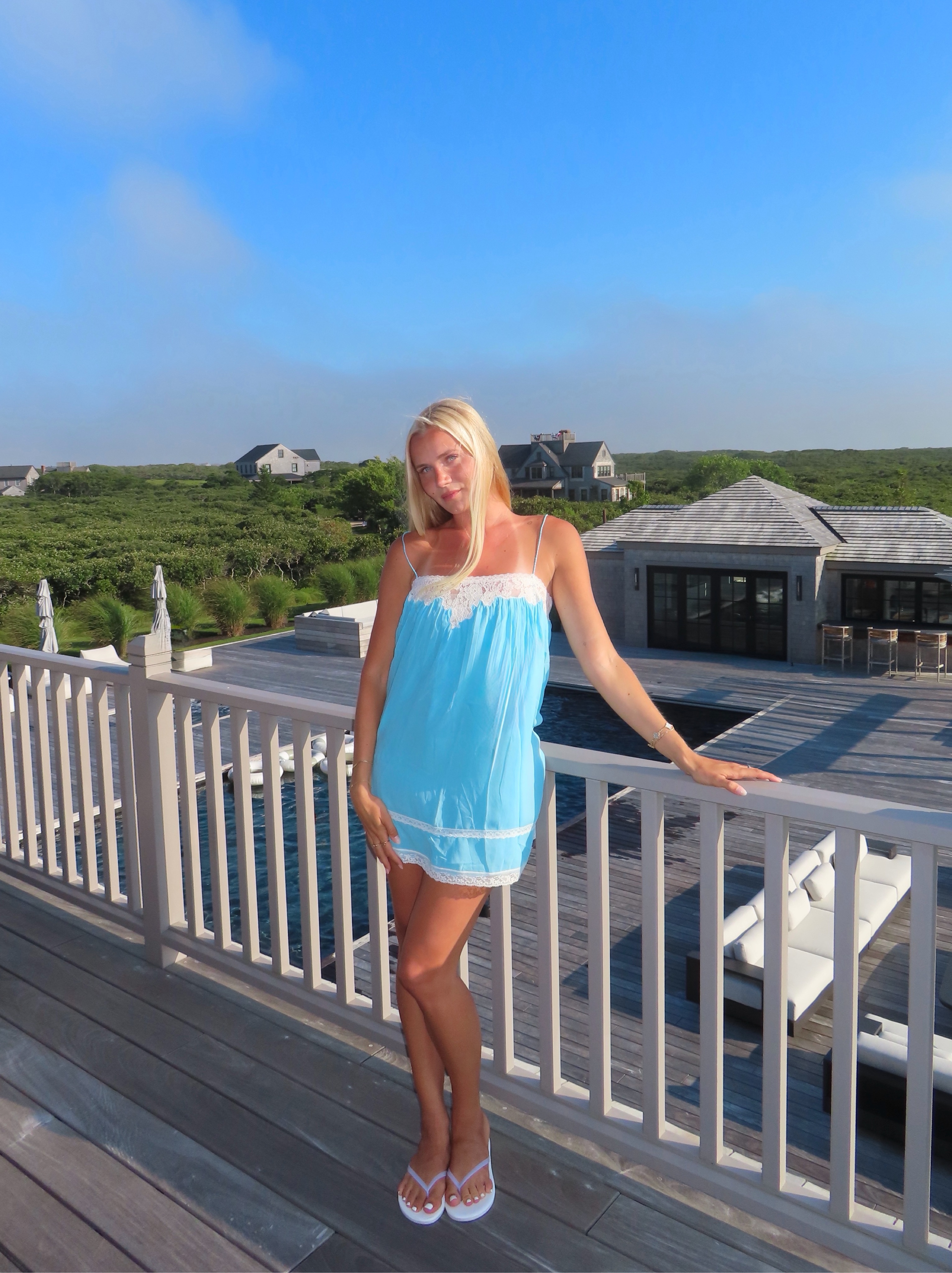 Doen Clemente Dress in Catalina Blue by Doen