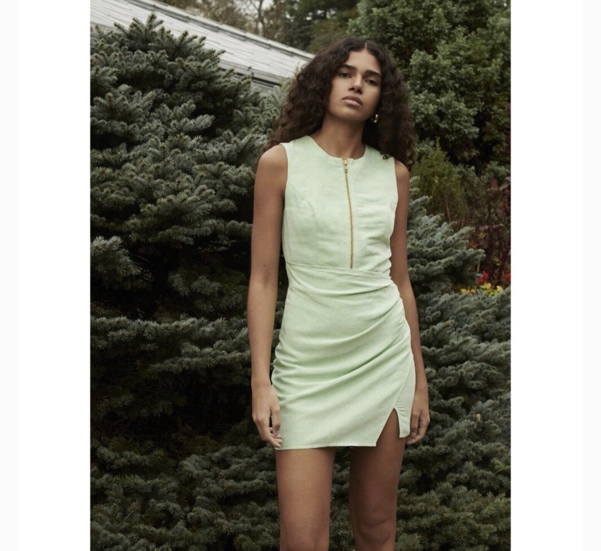 matthew bruch linen dress Bubble Tie Mini Dress