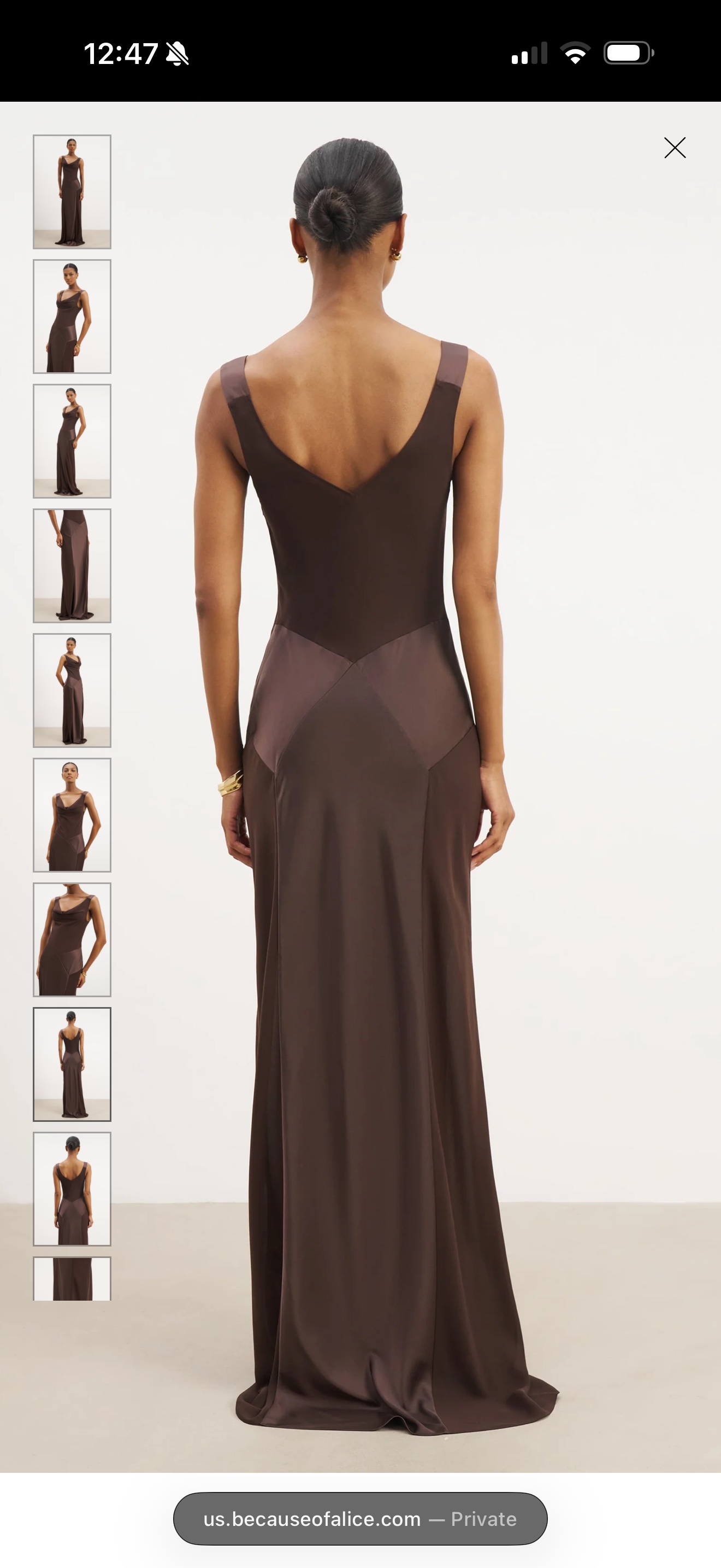 mushroom sheer chiffon cowl neck maxi dress Mushroom Sheer Chiffon Cowl Neck Maxi Dress