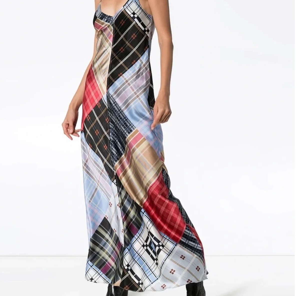ganni silk slip dress Ganni Watercolour-print Slip Dress