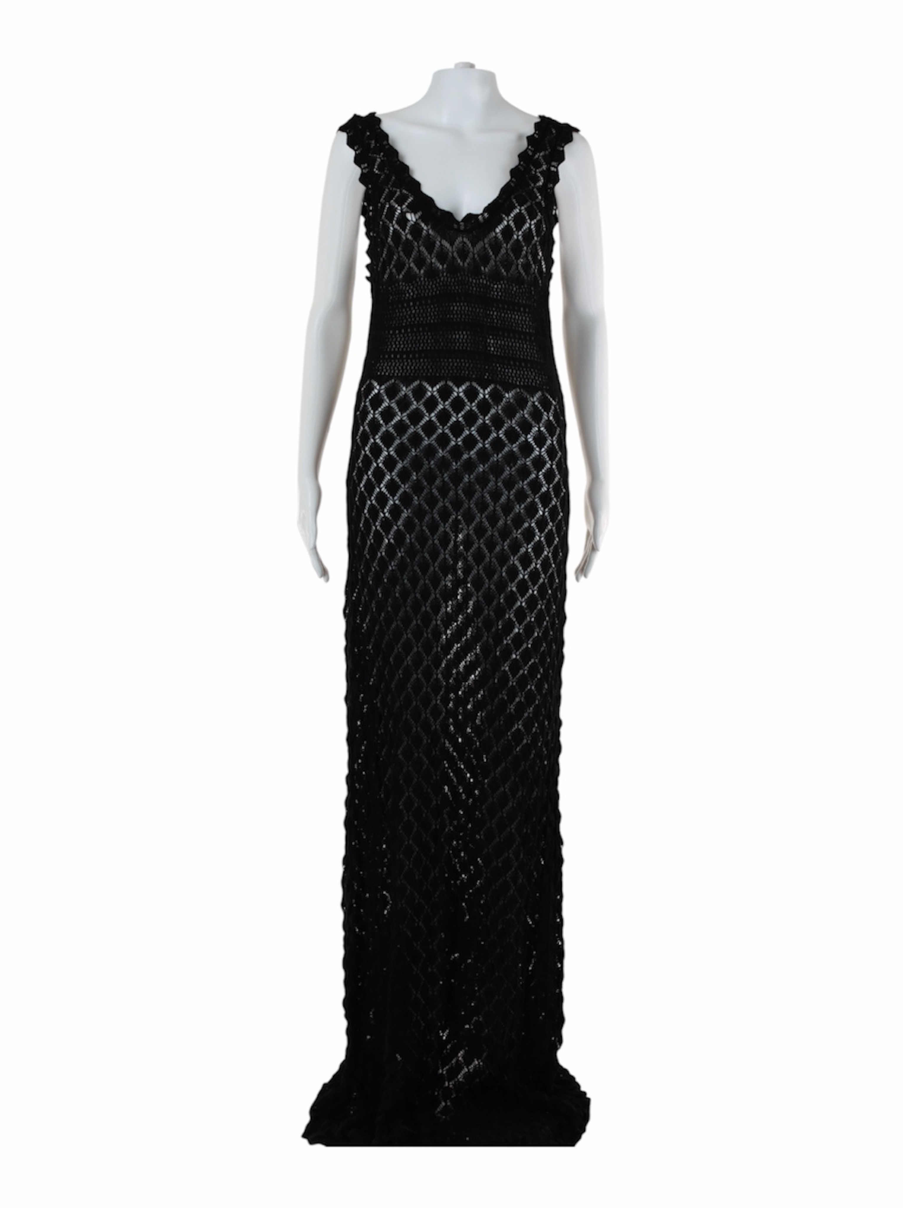 mango crochet black dress Crochet dress with back neckline - Women