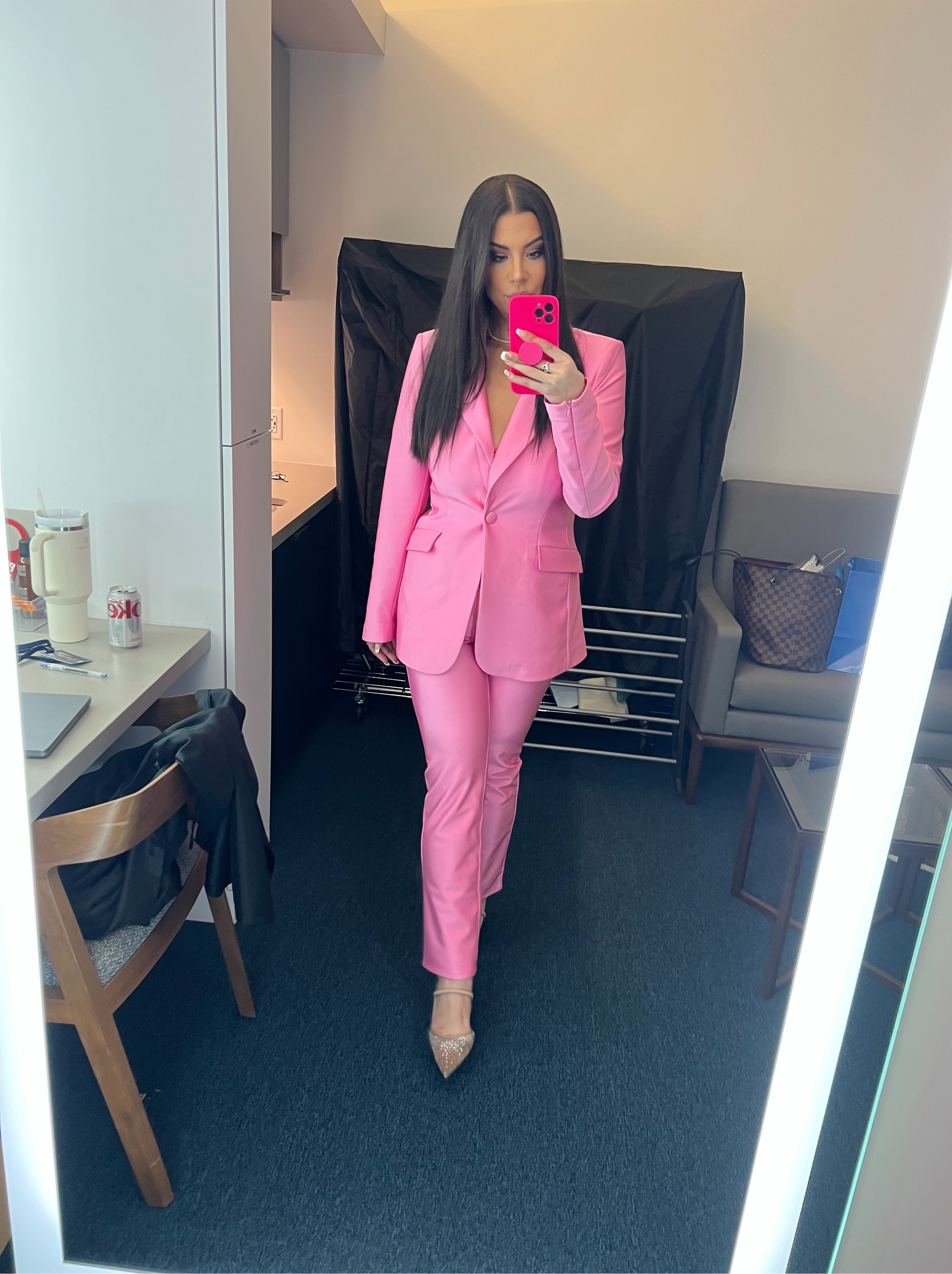 Good American Pink Suit Two-Piece Set
