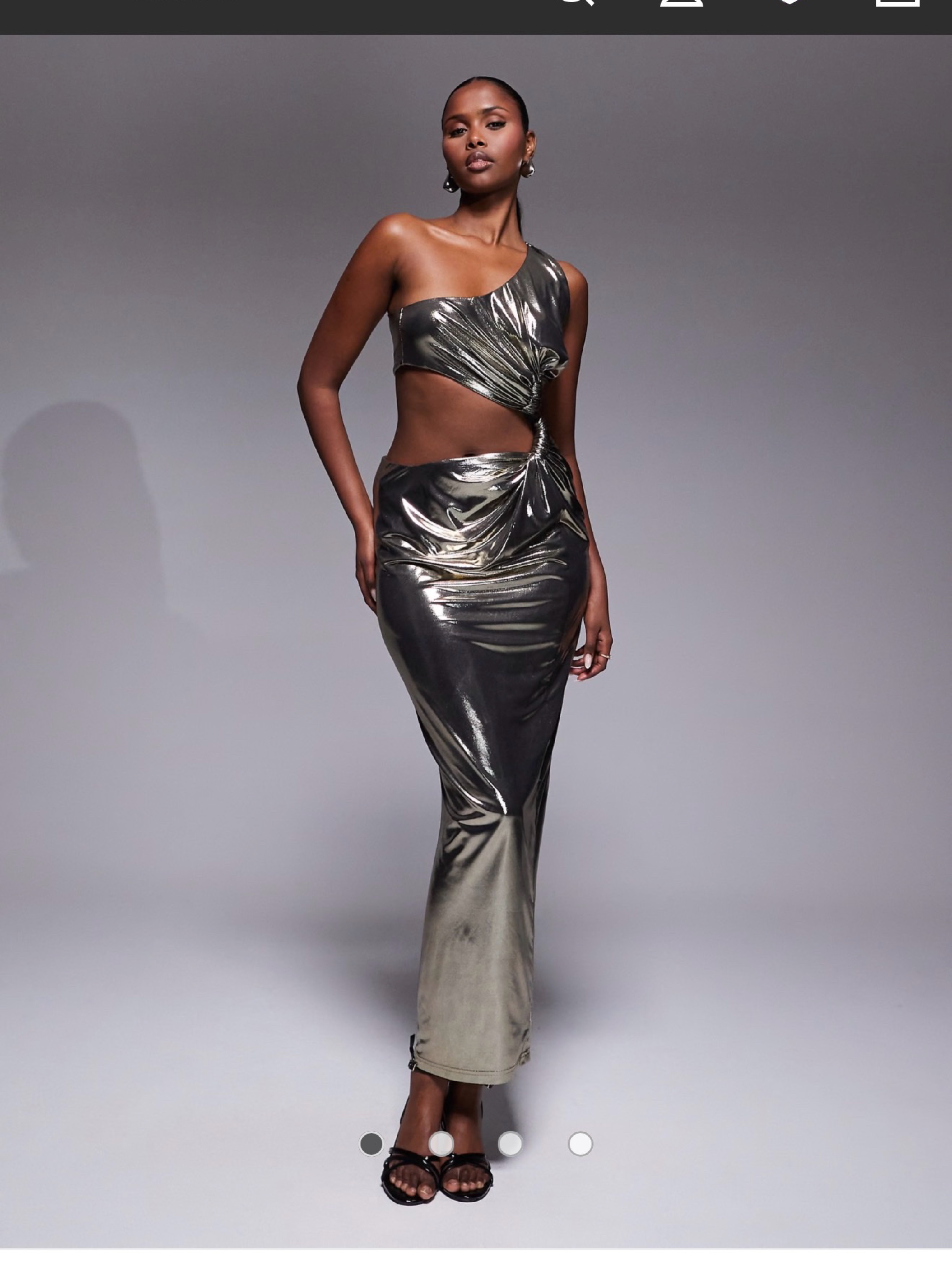 JLuxLabel Silver Metallic Maxi Dress