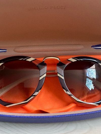 Pucci Multicolor Striped Round Sunglasses by Emilio Pucci  display picture 1