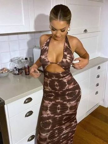 I.am.gia L Brown Tie Dye Evie Bodycon Maxi Dress by i am gia