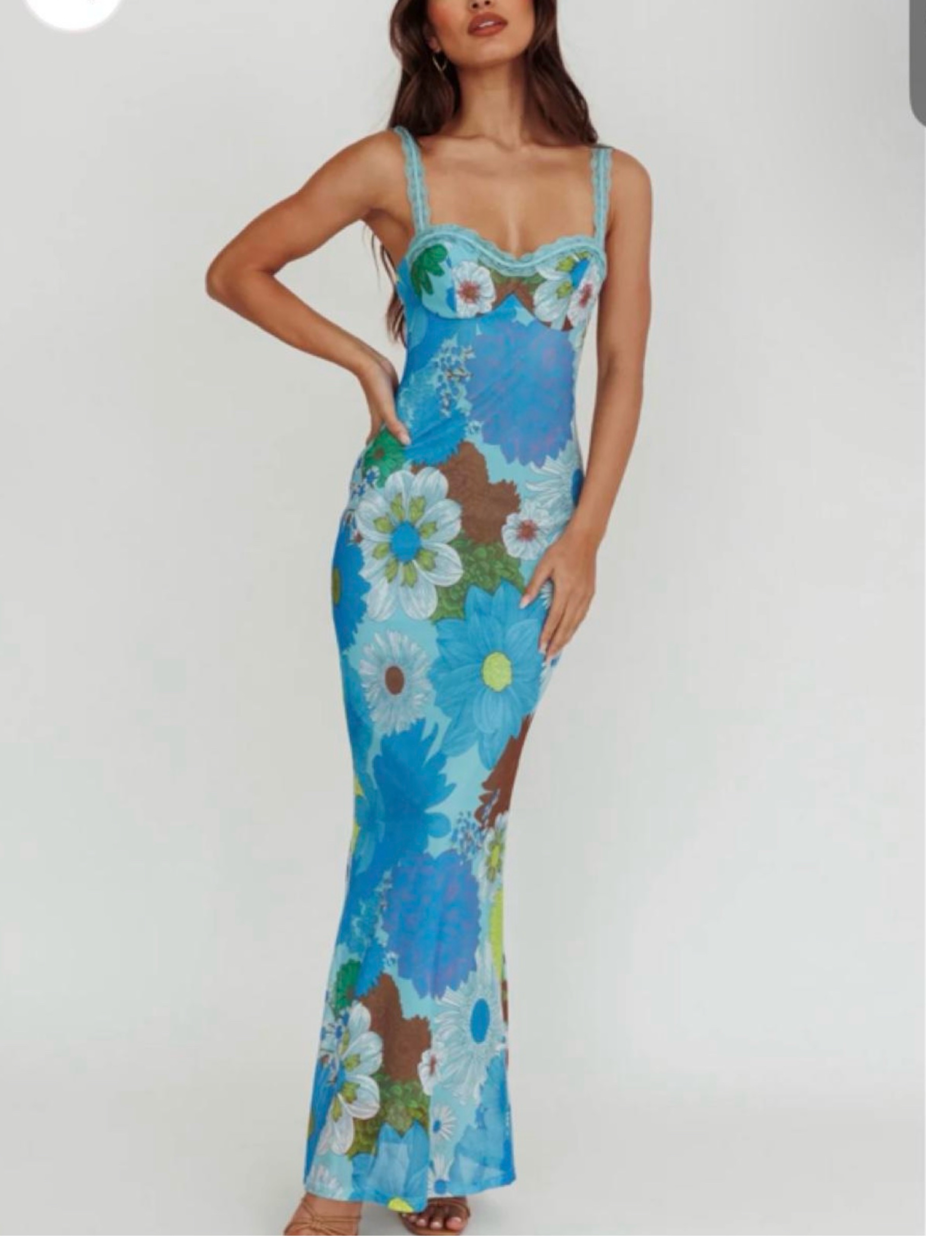 selfie leslie blue dresses Made For You Tiered Ruffle Midi Dress Blue