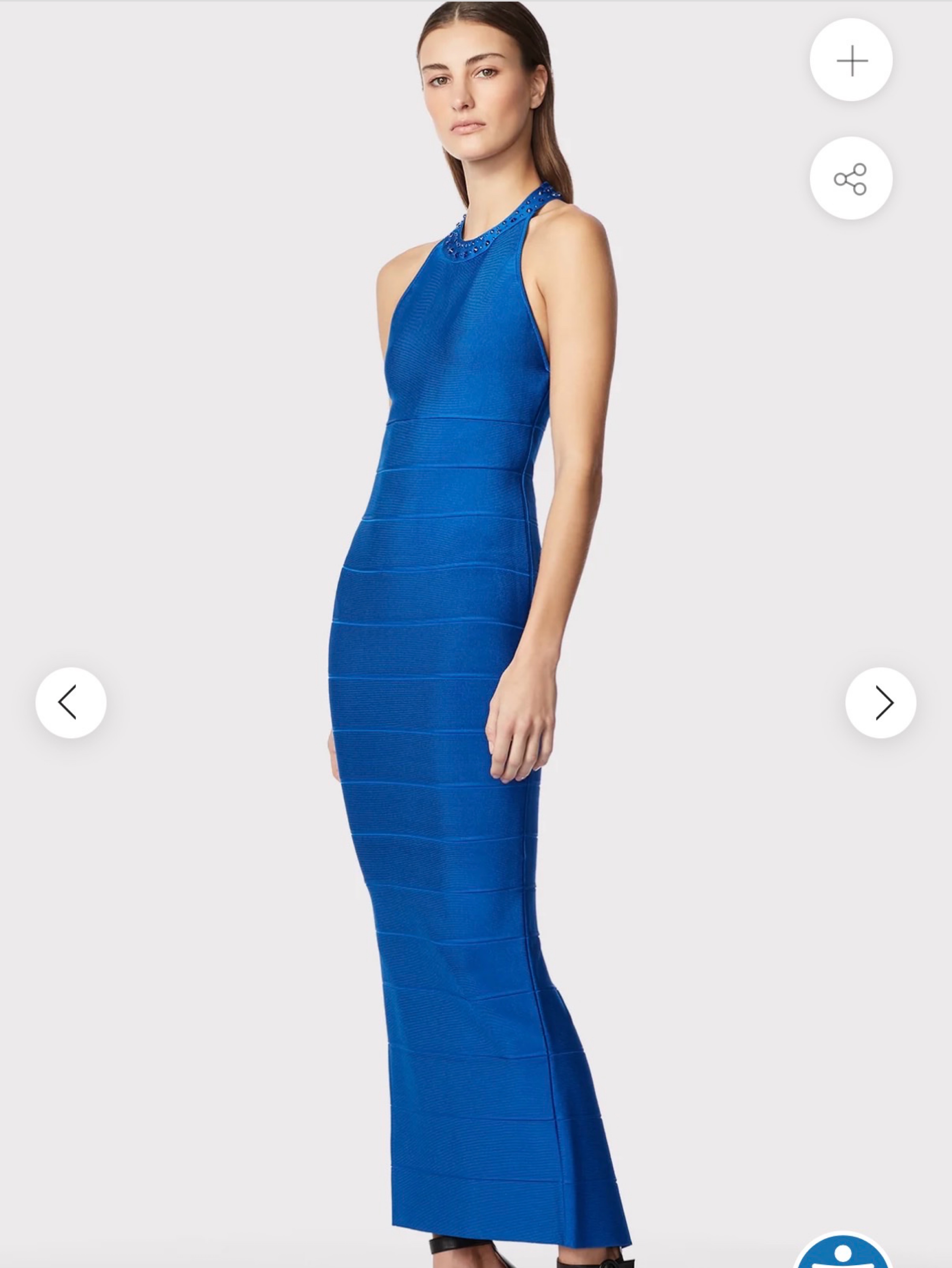 Herve Leger Halter Crystal Gown