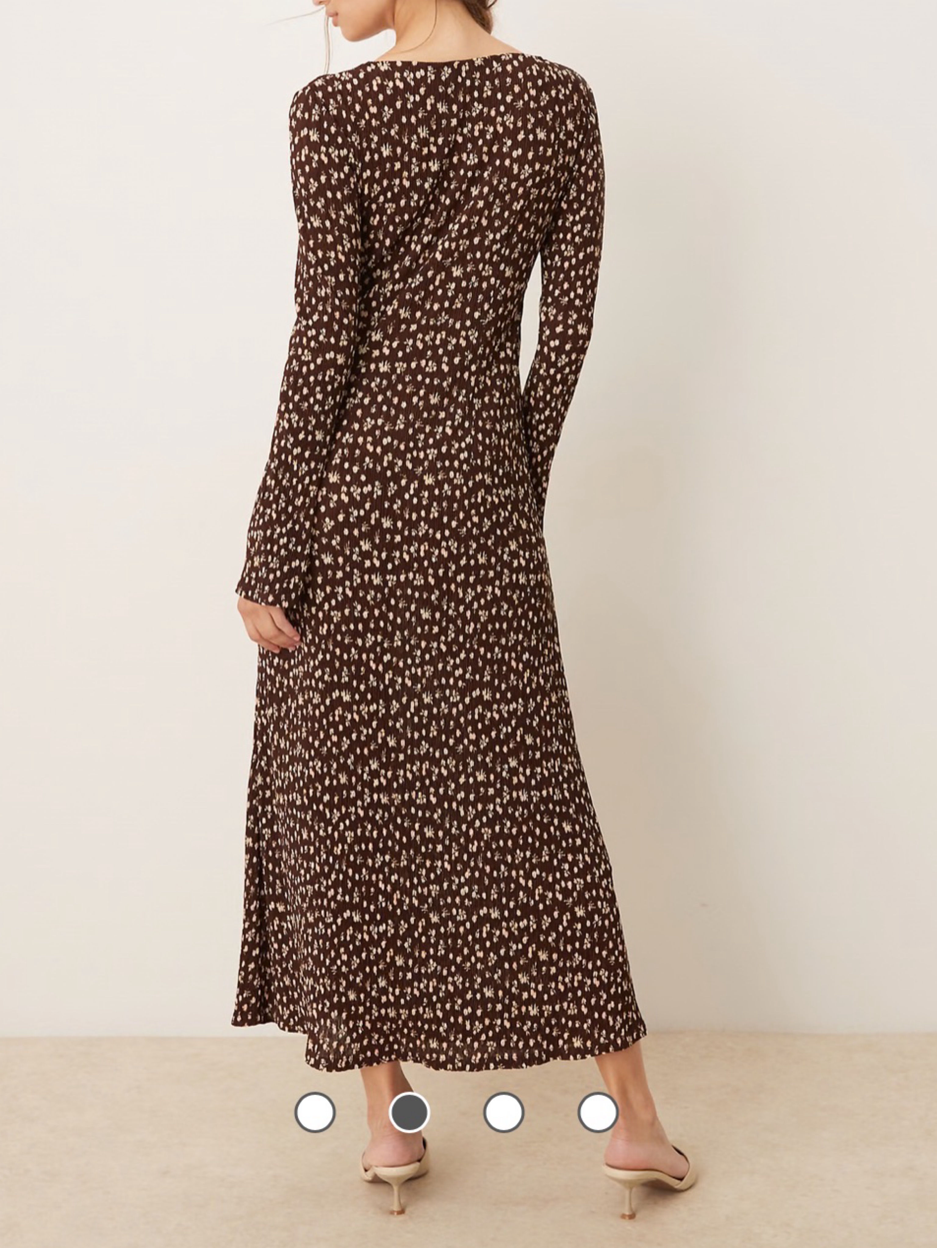 mango brown floral dress Long Sleeve Midi by MANGO Color:Dusty blue allowing you to express Shoe Type_Derby Dawson Ready to Ship