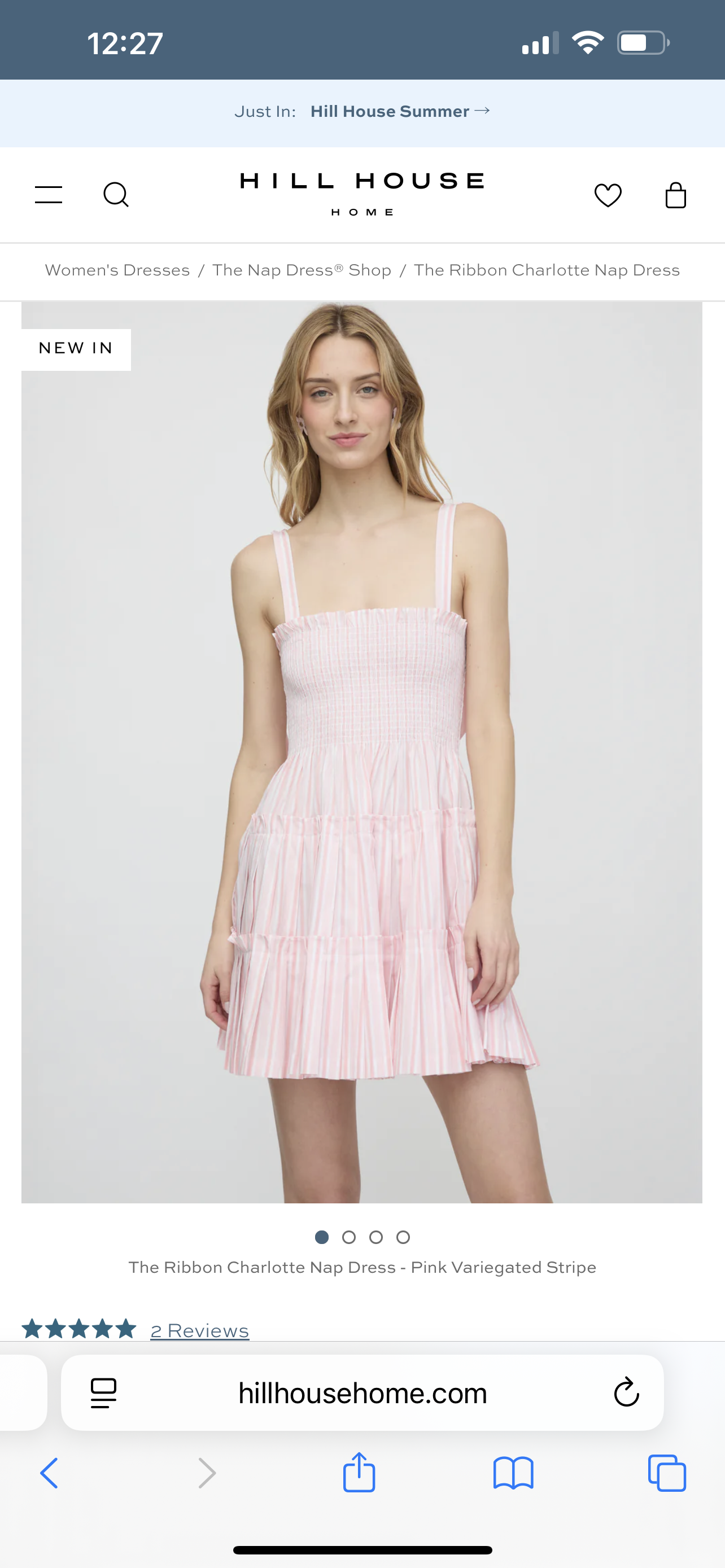 Hill House The Ribbon Charlotte Nap Dress by Hill House Home - Pickle