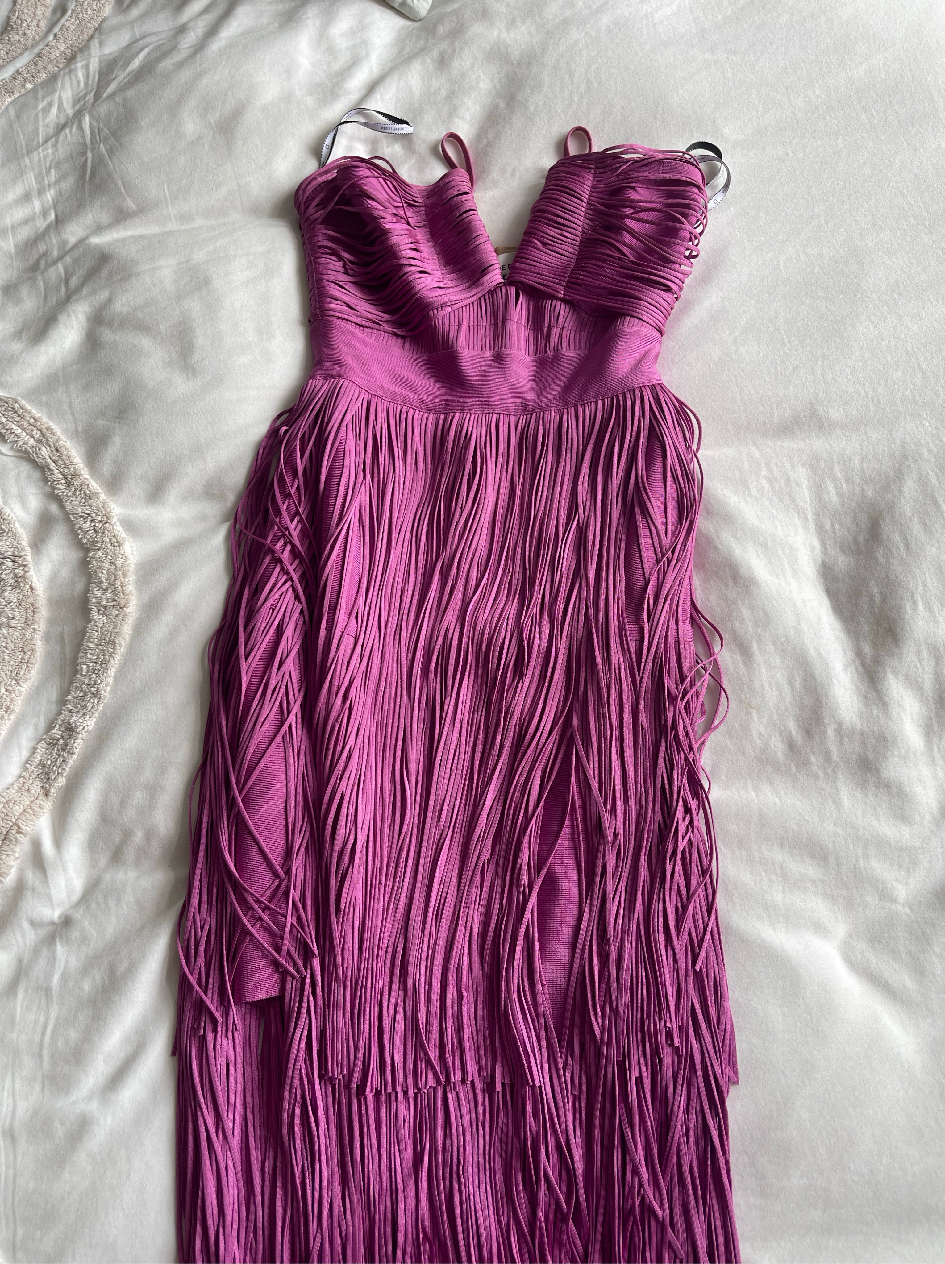 herve leger pink and purple dress Herv Lger Julie lace-up bandage mini dress - Women - Magenta Dresses