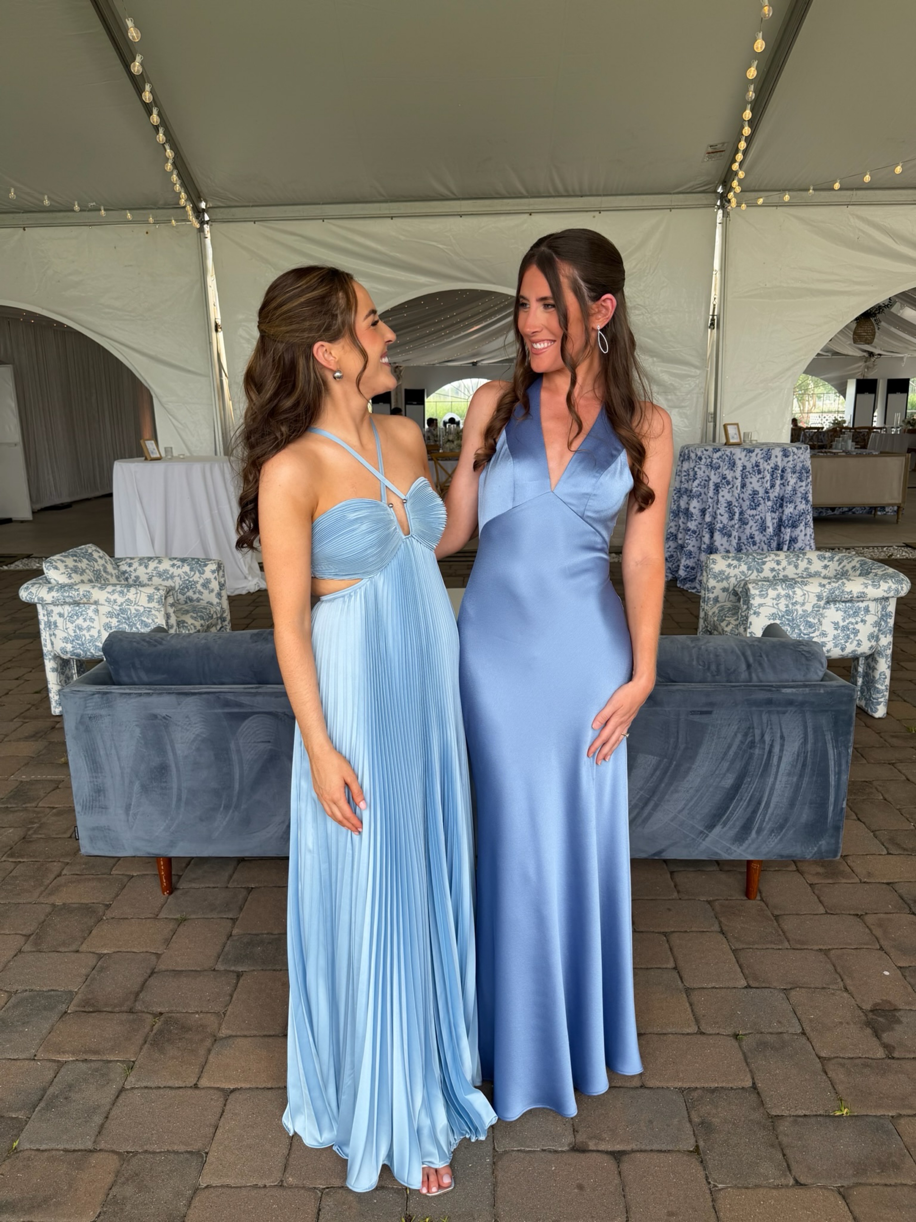 light blue pleated maxi dress Andra Blue Pleated Maxi Dress with Cutout Detail