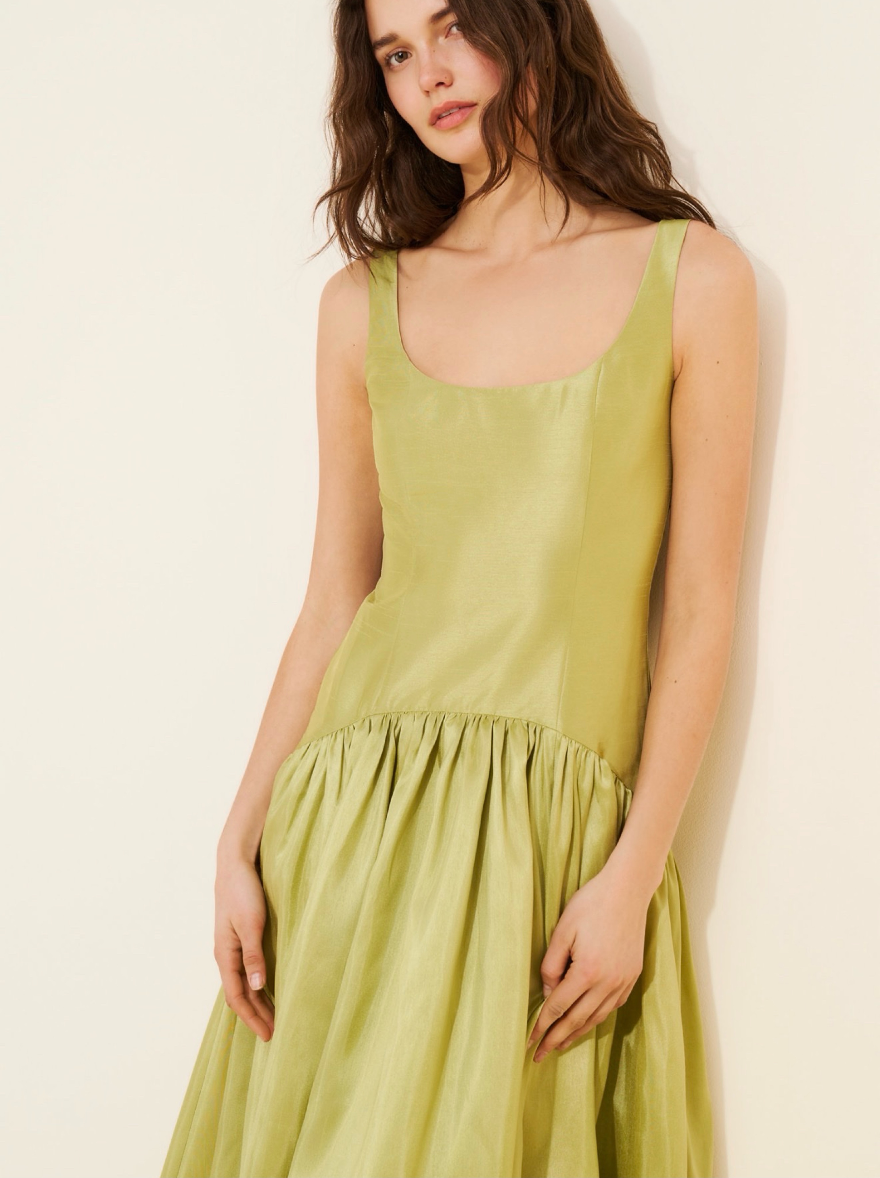hutch sleeveless scoop neck drop waist jacquard maxi dress Hutch Drop Waist Maxi Dress by Hutch