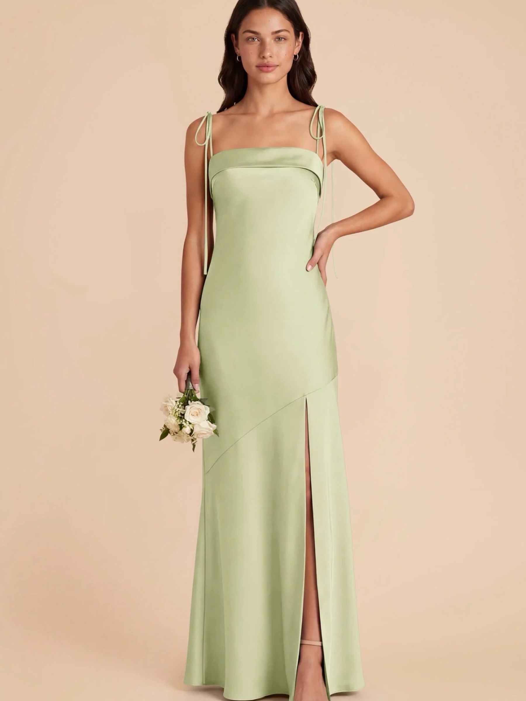 green dress with tie straps Birdy Gray Tie-Strap Maxi by Birdy Grey knee length green dress