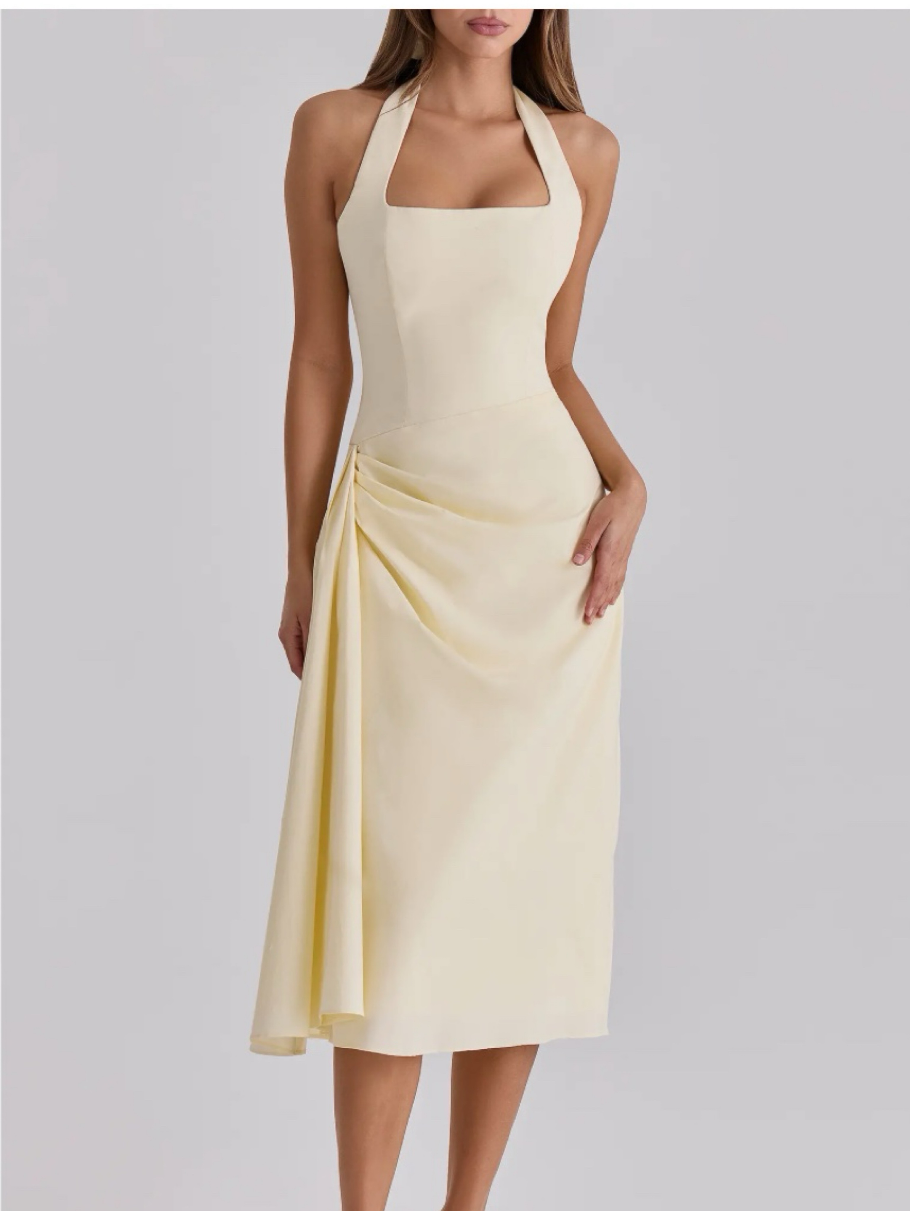 house of cb beige dress 'Samaria' Taupe Corset Sundress