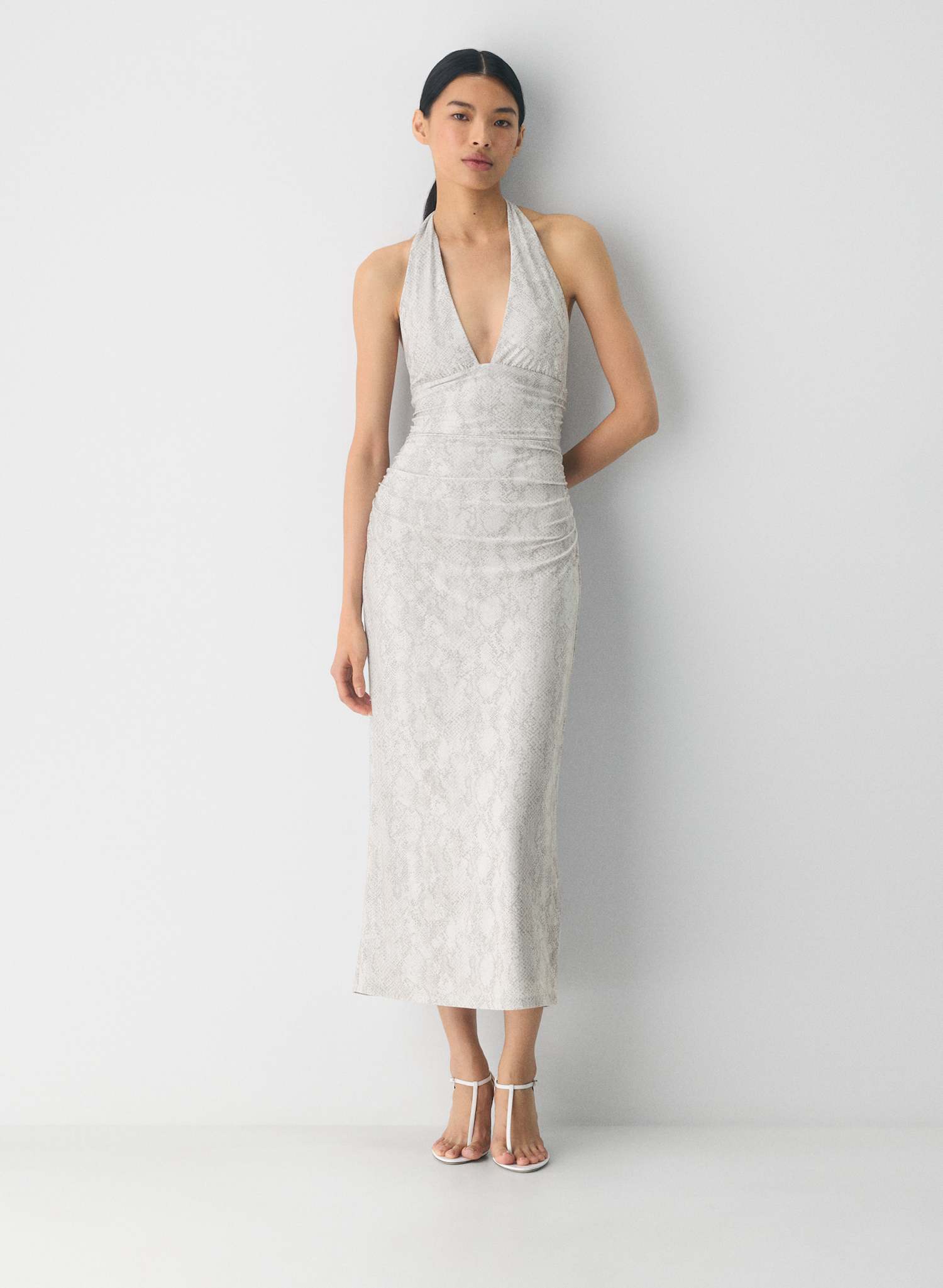 Aritzia Halter Dress - snake print by Aritzia - Pickle Aritzia Halter Dress - snake print by Aritzia - Pickle
