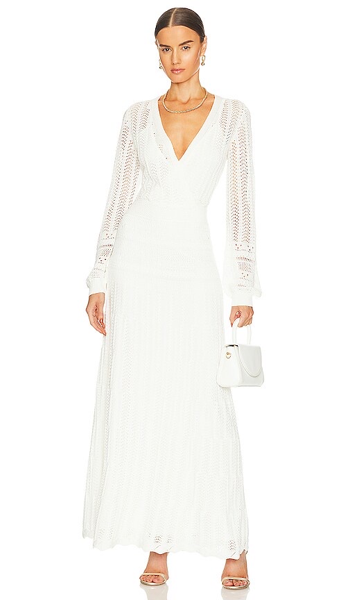alexis lace maxi dress Alexis White Maxi Dress | Faux-Pearl Embellishment, Backless Design