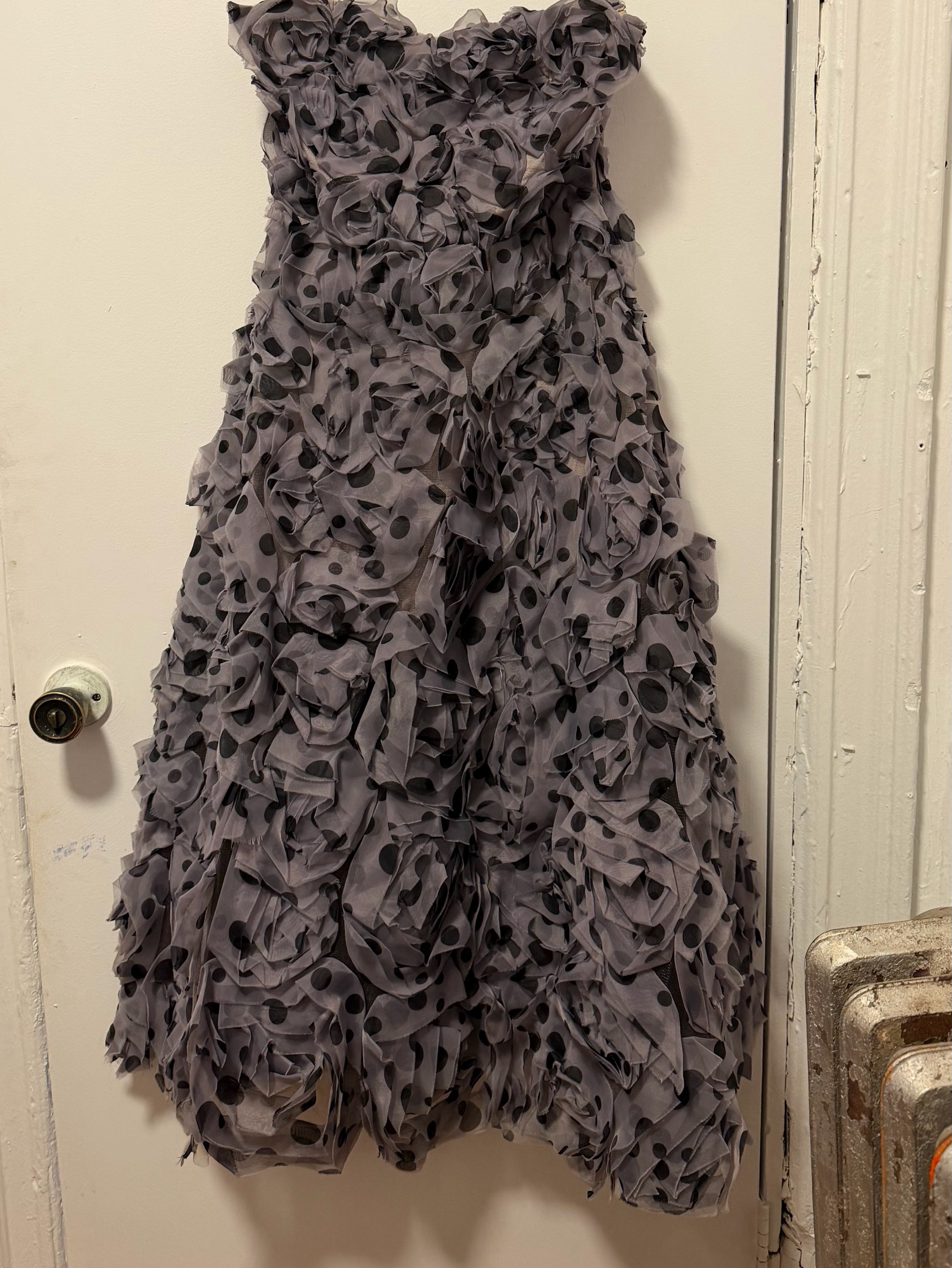 geisha designs ruffled strapless dress Anthropologie Geisha Designs Ruffled Tulle Gown Dress Sz XL NWT $320