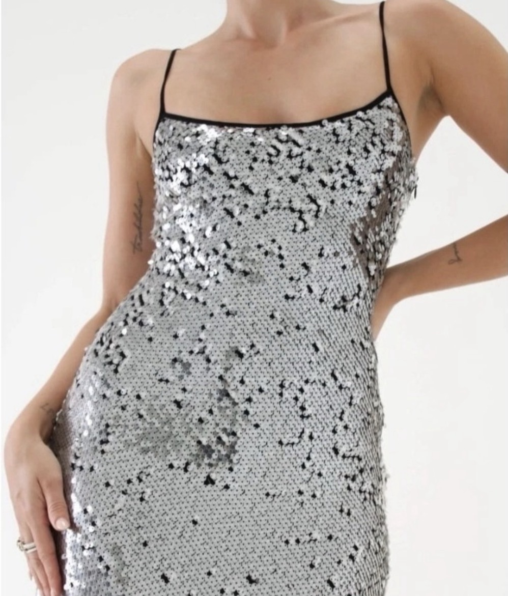 rumored disco mini dress Pippa Jet Black Disco Sequin Mini Dress - S Size - Women's Dresses