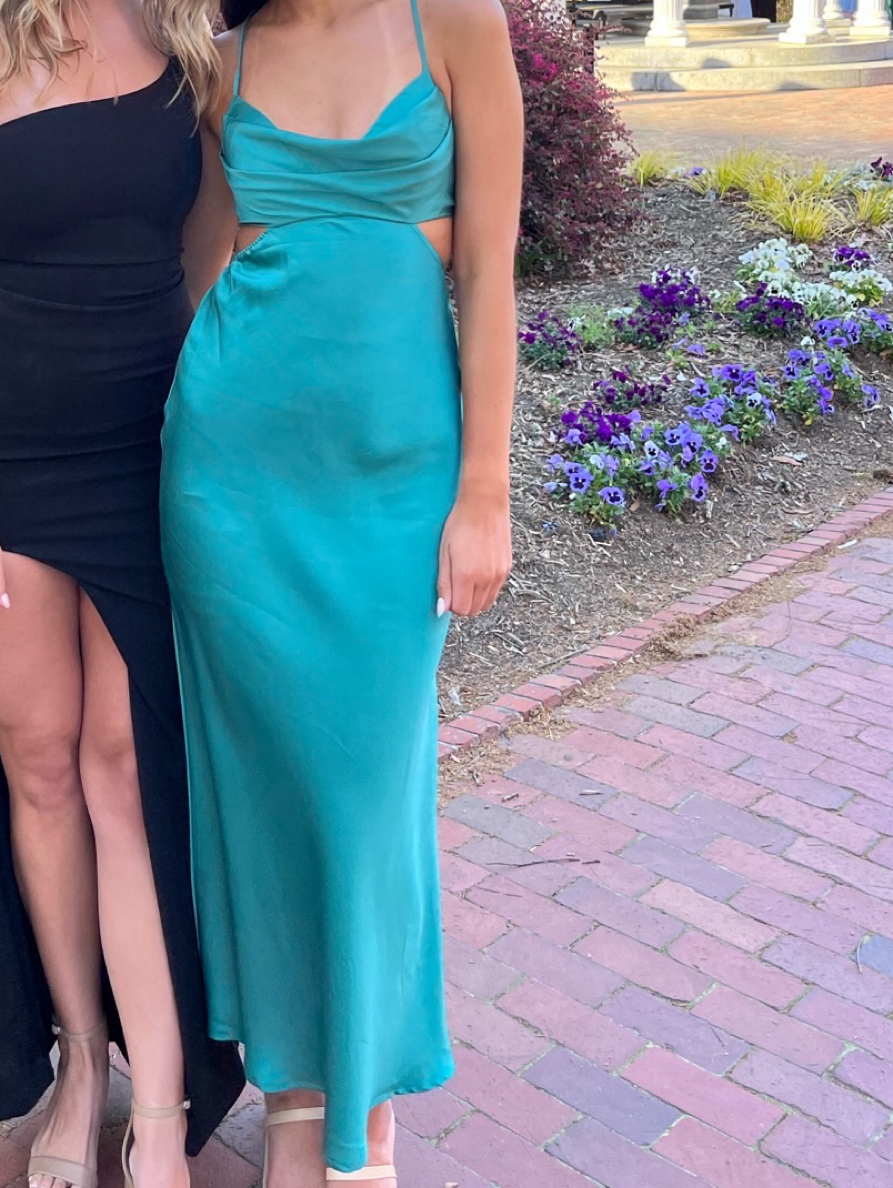 princess polly midi dresses Georgia Dress Navy Lower Impact everywhere dress with a dainty print and breezy side slit. Princess Polly | Dresses |