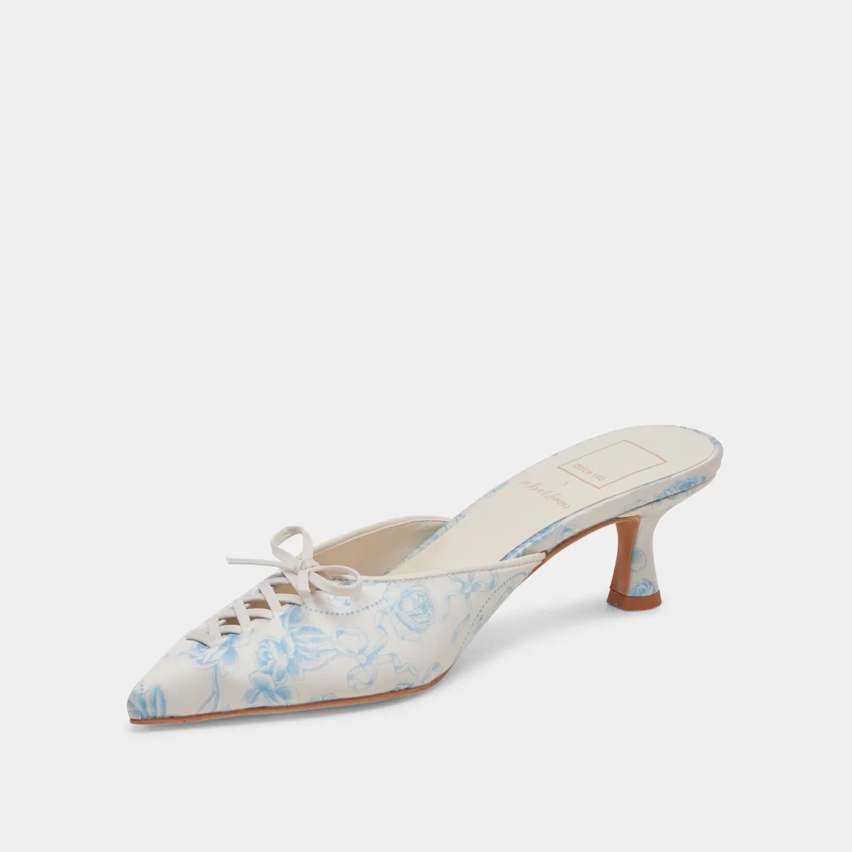 DOLCE VITA x FOR LOVE & LEMONS Blue Floral Kitten Heels