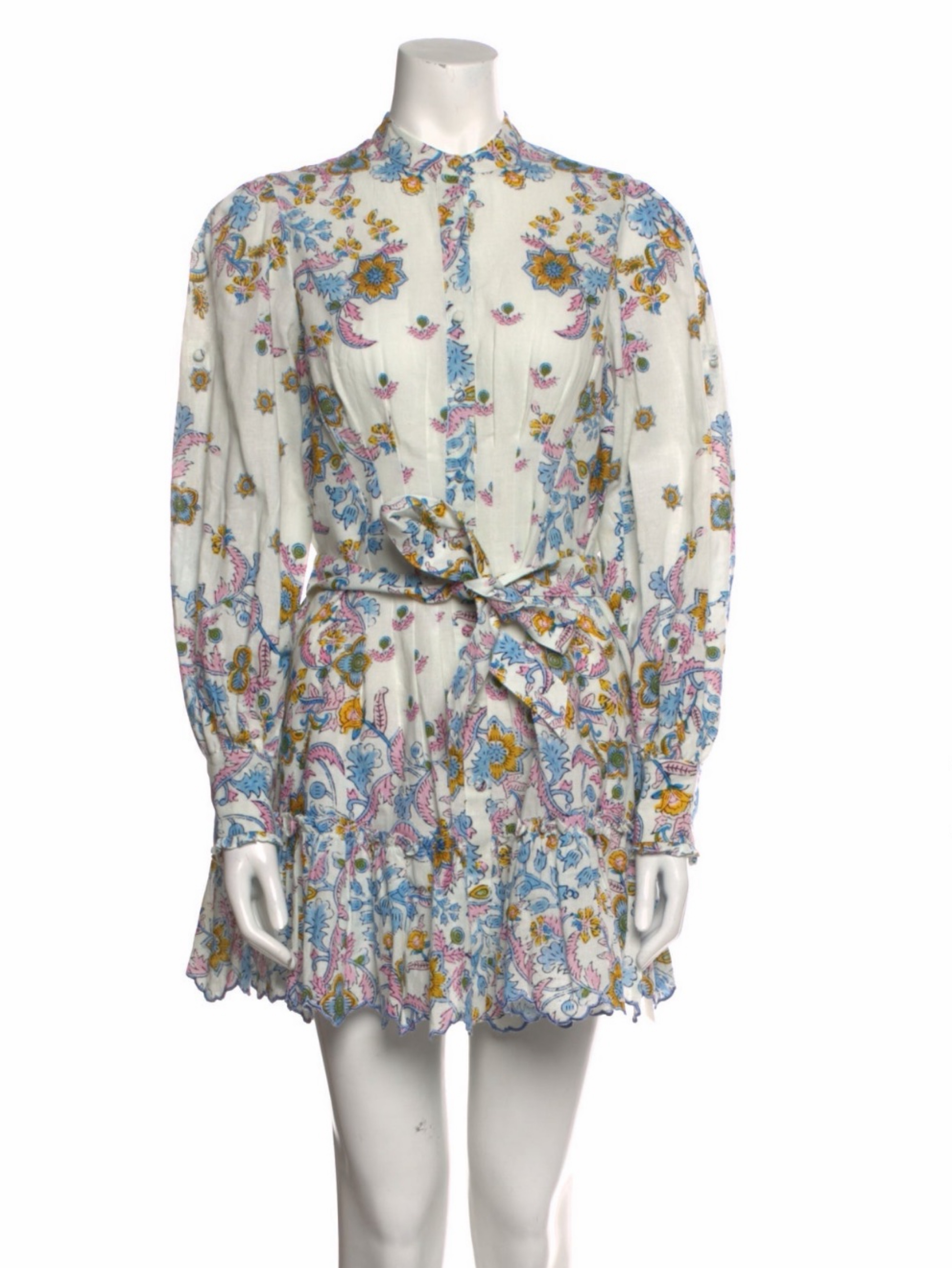 Hemant and Nandita Floral Mini Dress Cotton & Linen