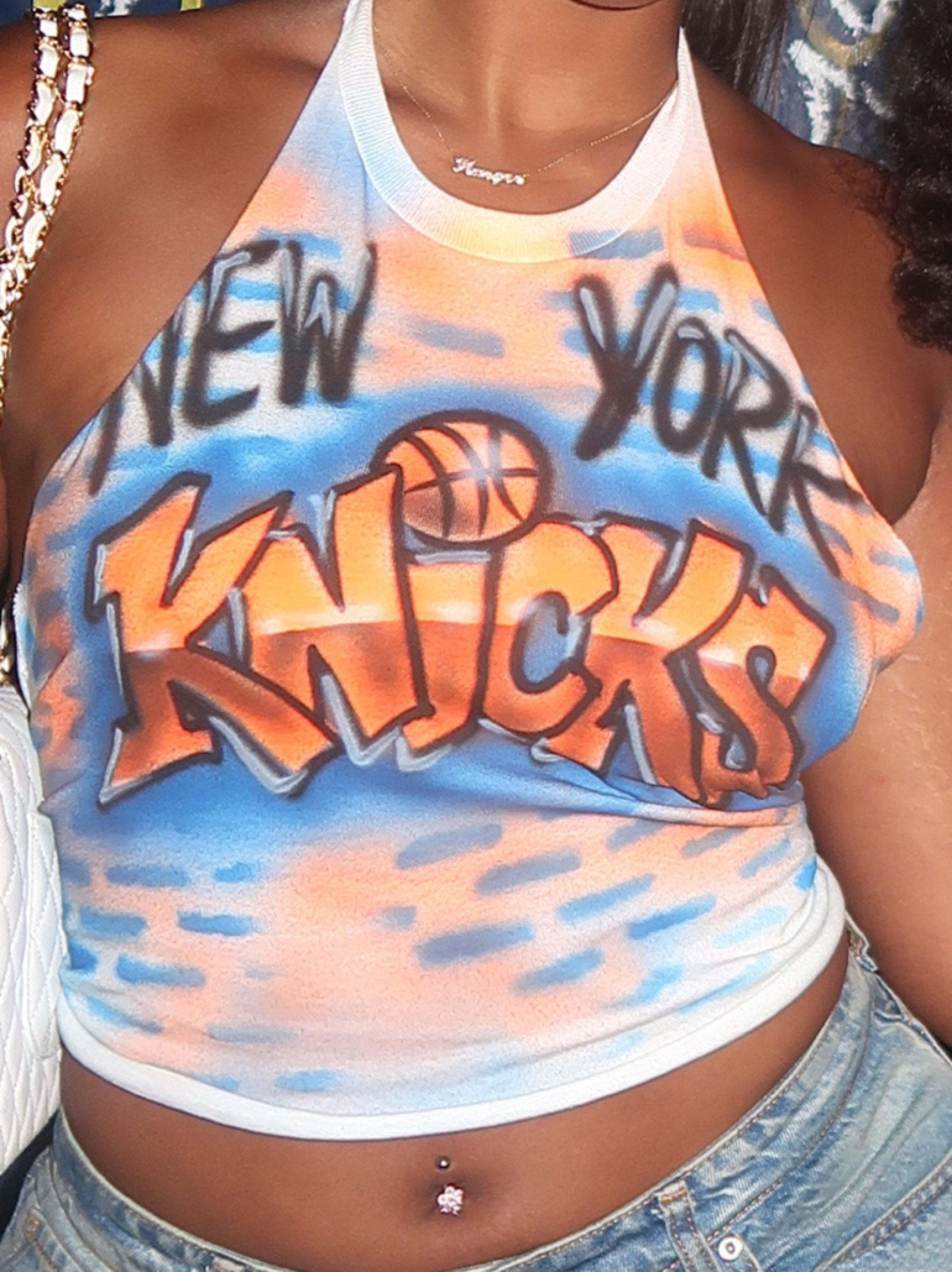 New York Knicks Tie-Dye Graphic Crop Tank by Other - Pickle