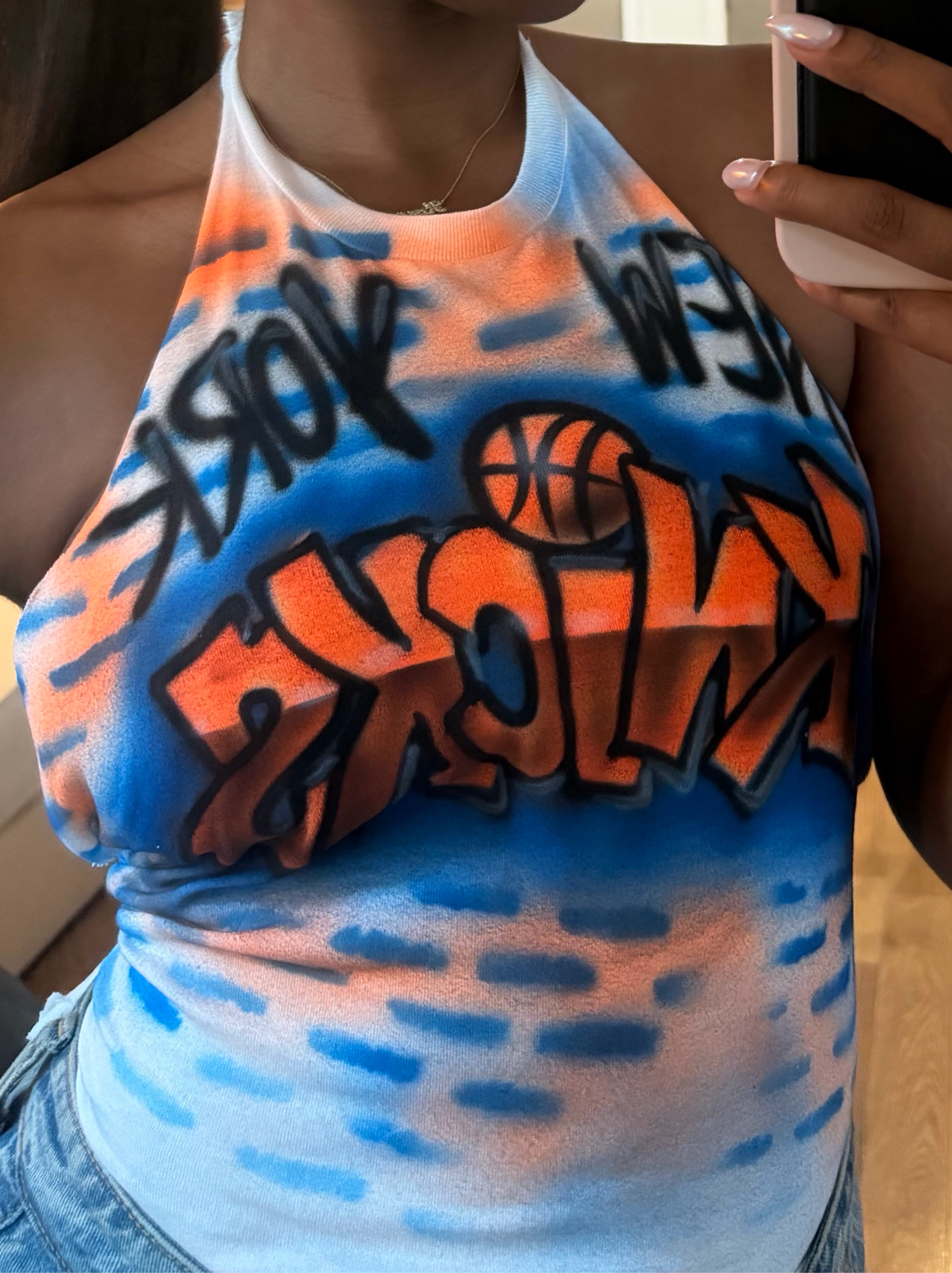 New York Knicks Tie-Dye Graphic Crop Tank by Other - Pickle
