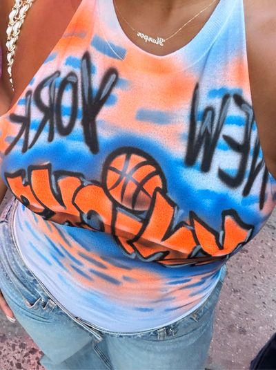 New York Knicks Tie-Dye Graphic Crop Tank by Other - Pickle