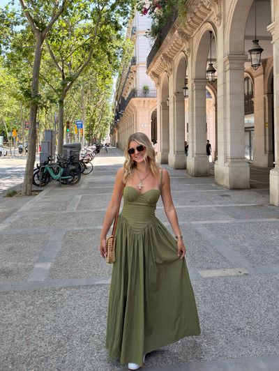Olive Green Tie Shoulder Maxi Dress by Fashion Nova | Pickle