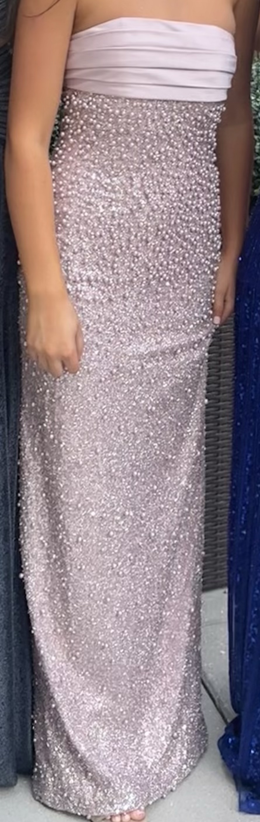 lainey purple satin sequin pearls beaded maxi dress 1920s Navy Blue Beaded Mable Flapper Dress