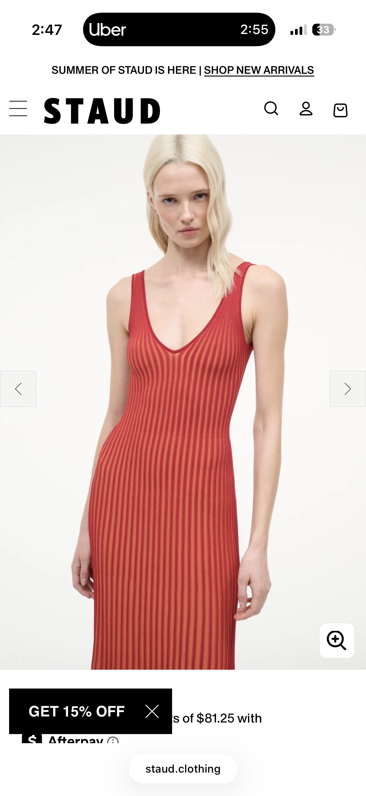 staud maxi knit dress STAUD, Lorena Dress in Skate Stripe, Size XS