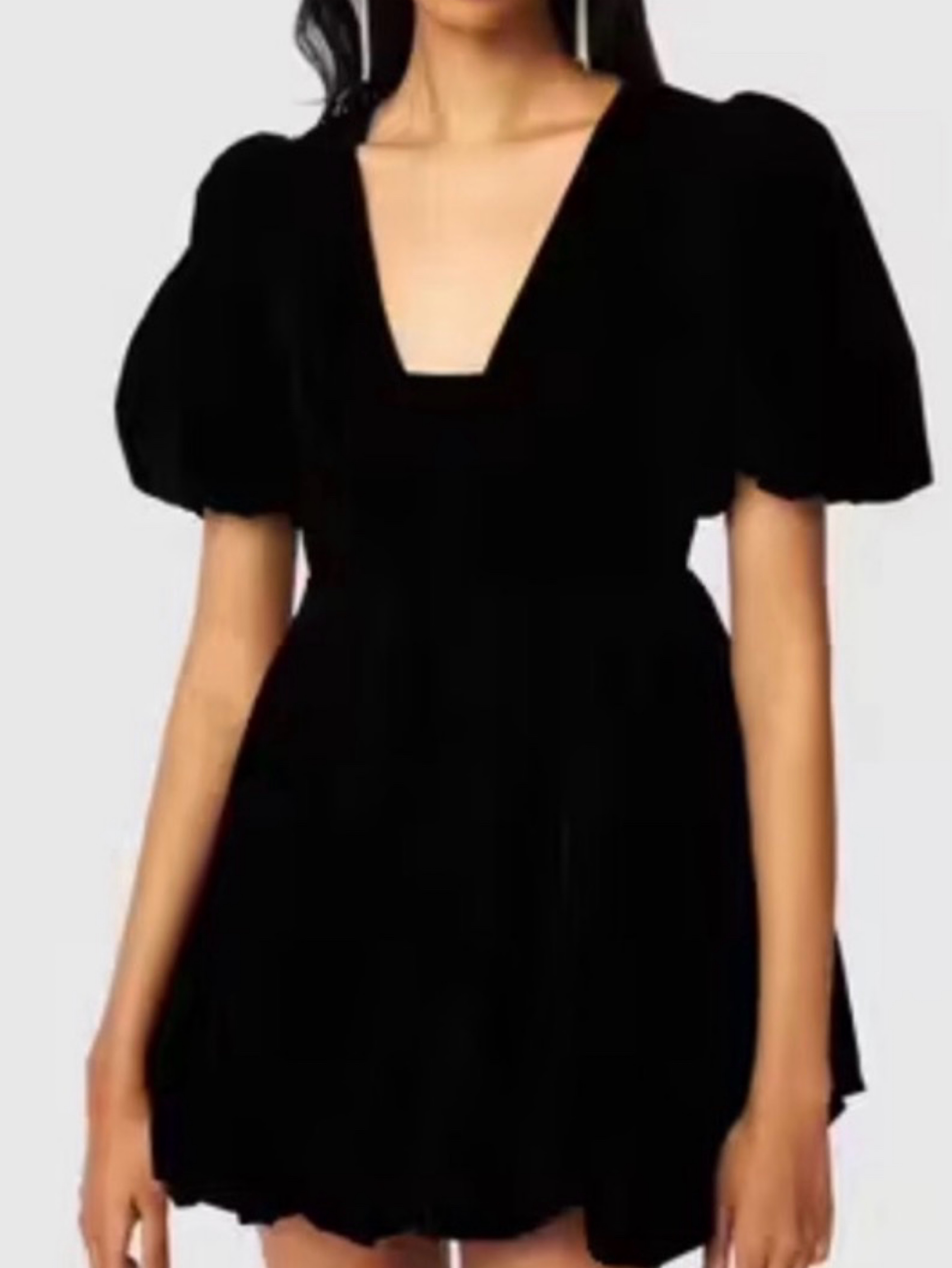 Par Violet Velvet Mini Dress Black