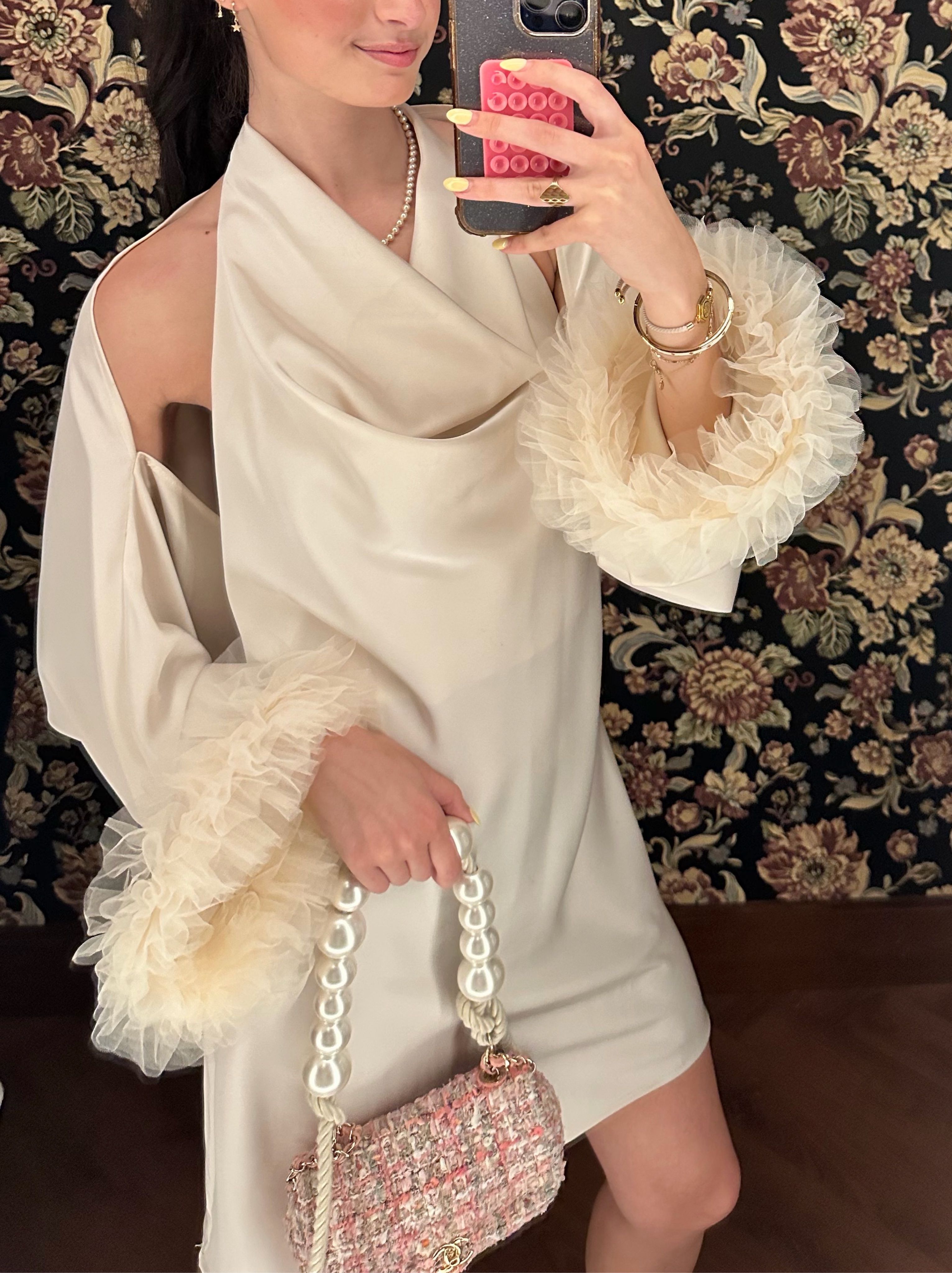 cream satin cowl neck dress Cream Cowl Neck Satin Gown by Shop leau