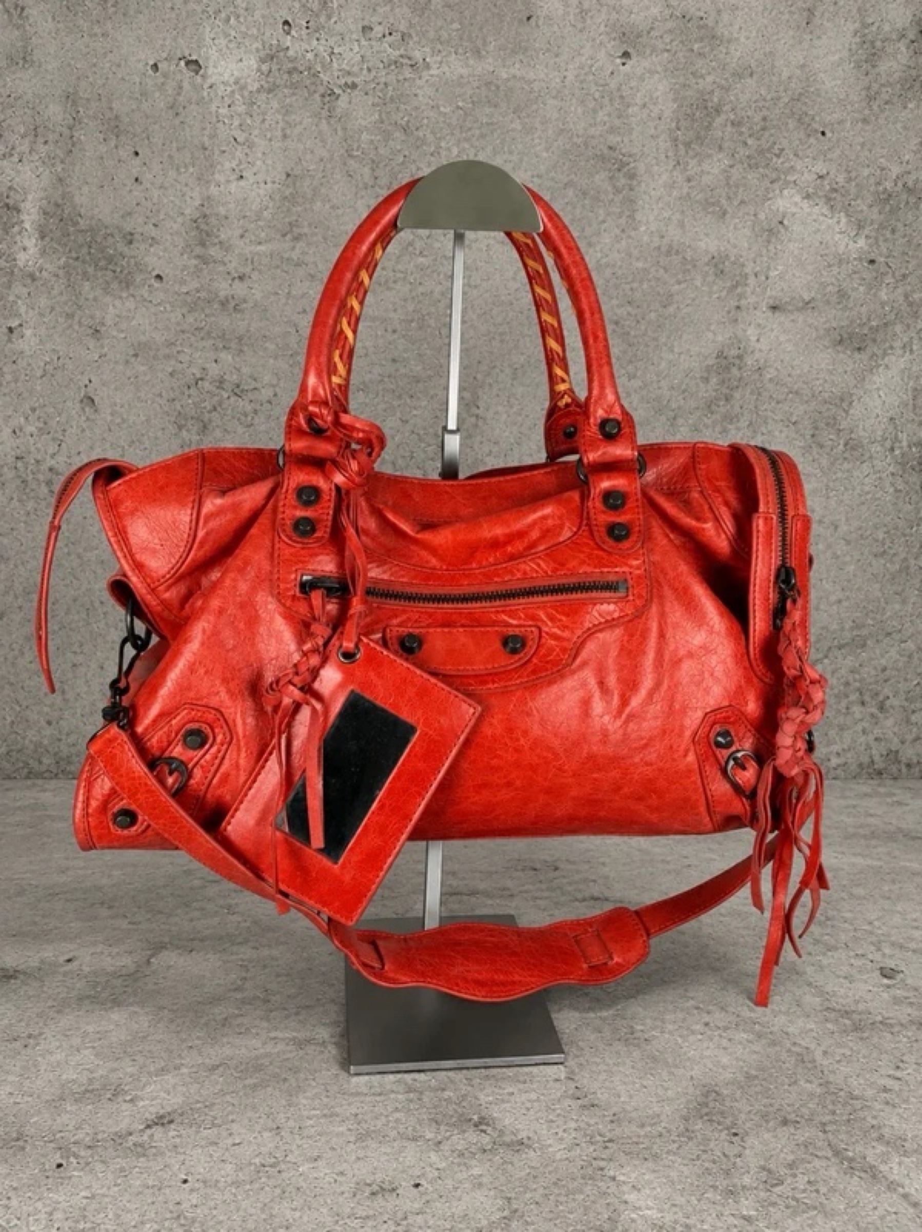 Balenciaga Bright Red Orange City bag by Balenciaga | Pickle