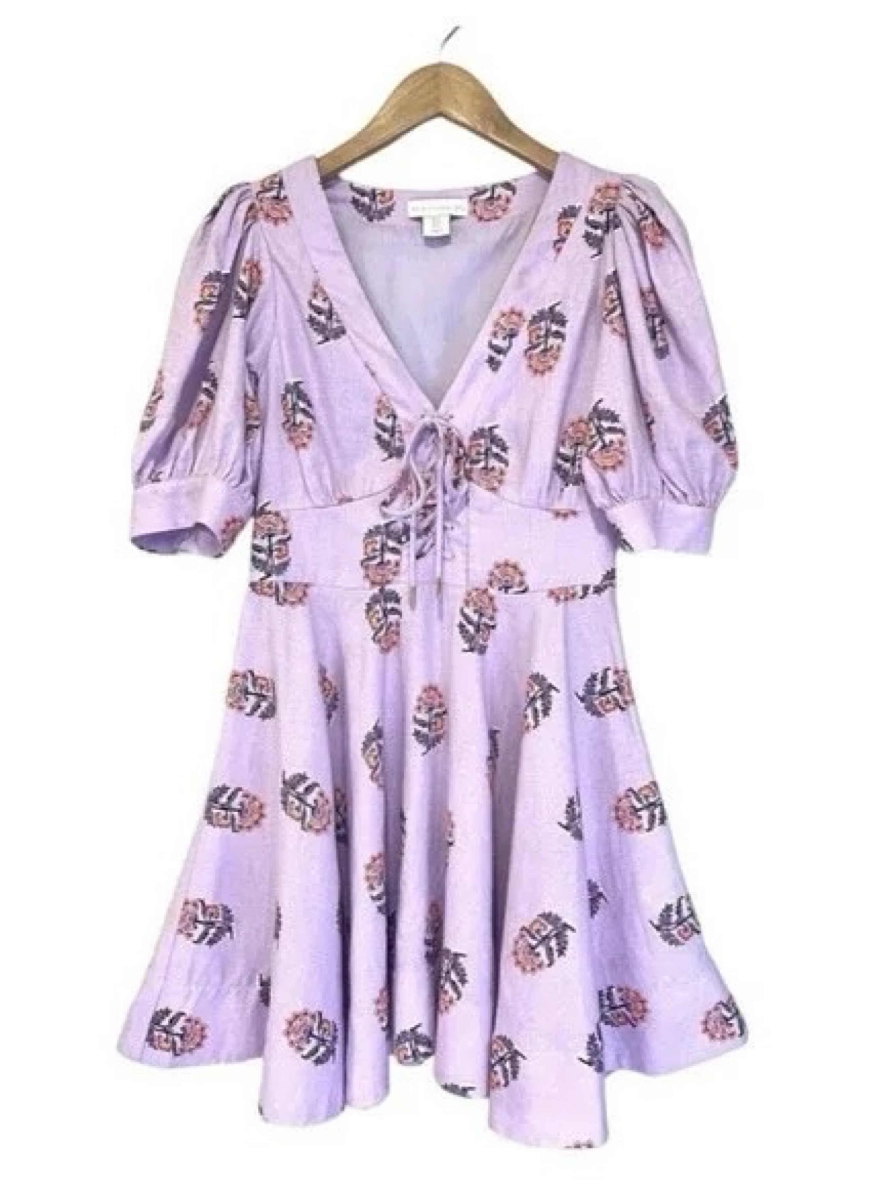 house of harlow purple dress House Of Harlow 1960 Long Sleeve Mini Dress Medium Ruffle Lavender Bohemian