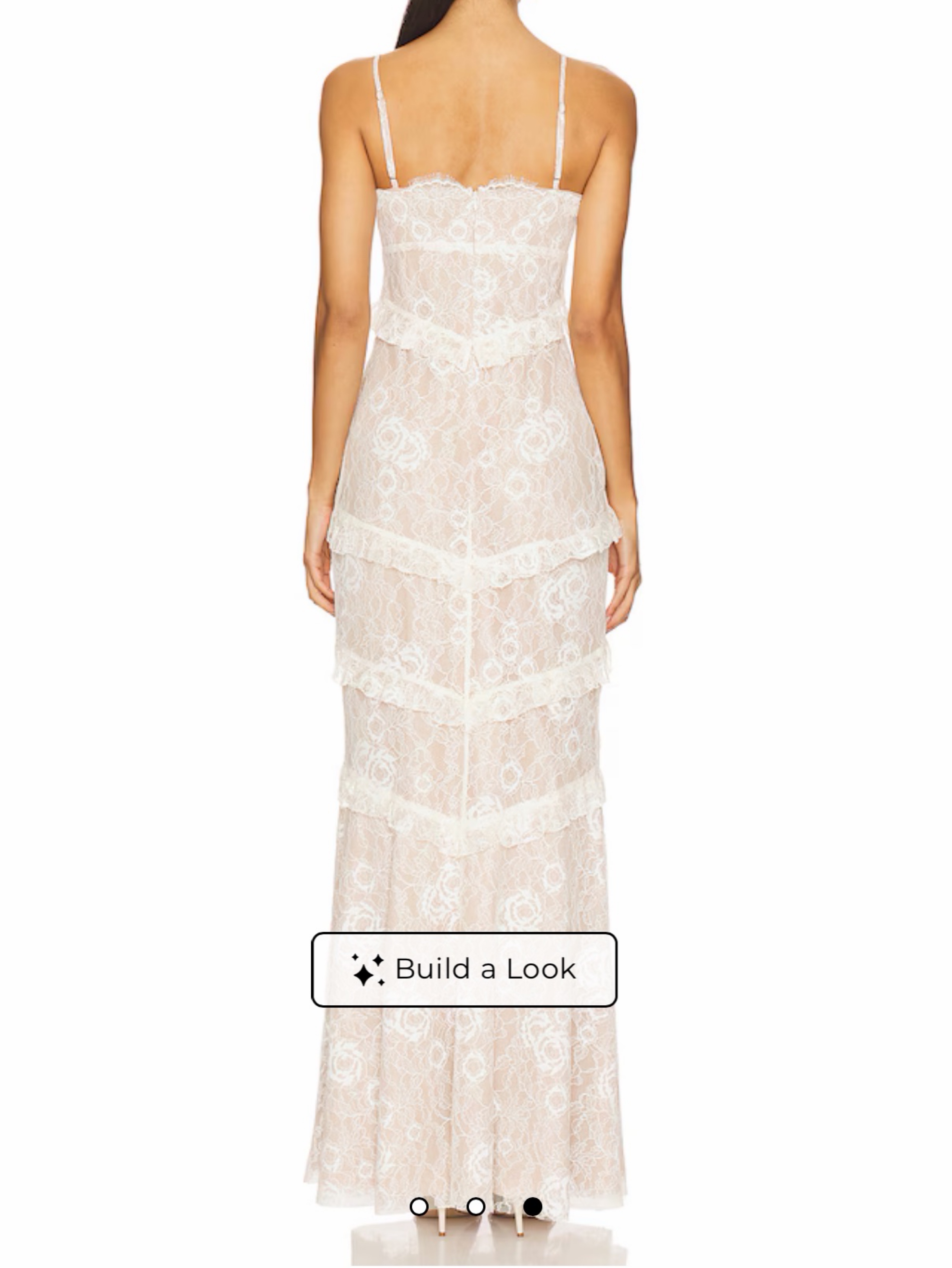 majorelle lace dress MAISON MAYLE Majorelle Tie-neck Ruffled Chantilly Lace Maxi Dress - Women - Black Dresses