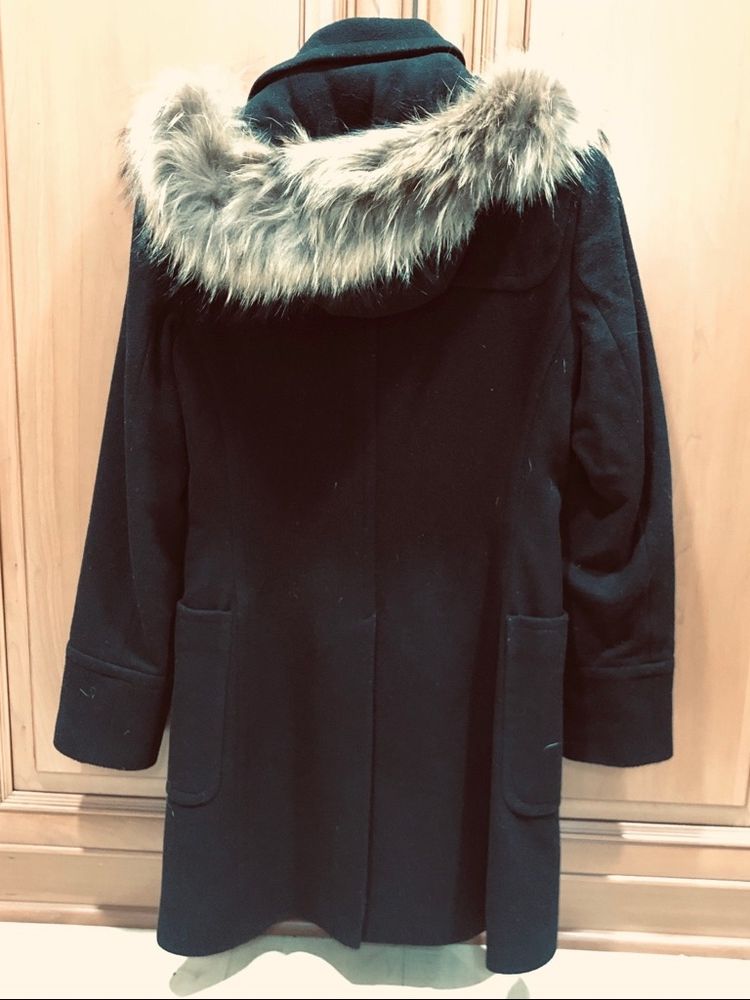 Marc New York toggle pea coat with faux fur hood by Andrew Marc